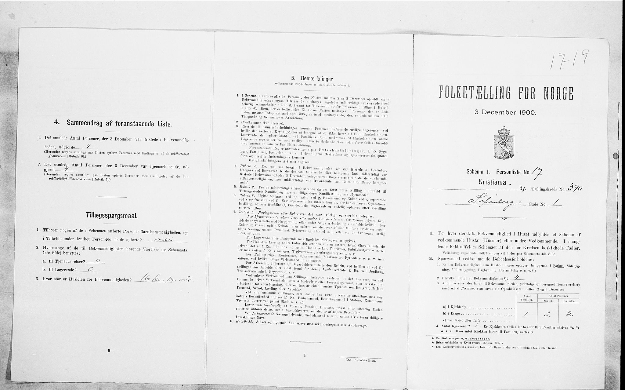 SAO, 1900 census for Kristiania, 1900, p. 87276