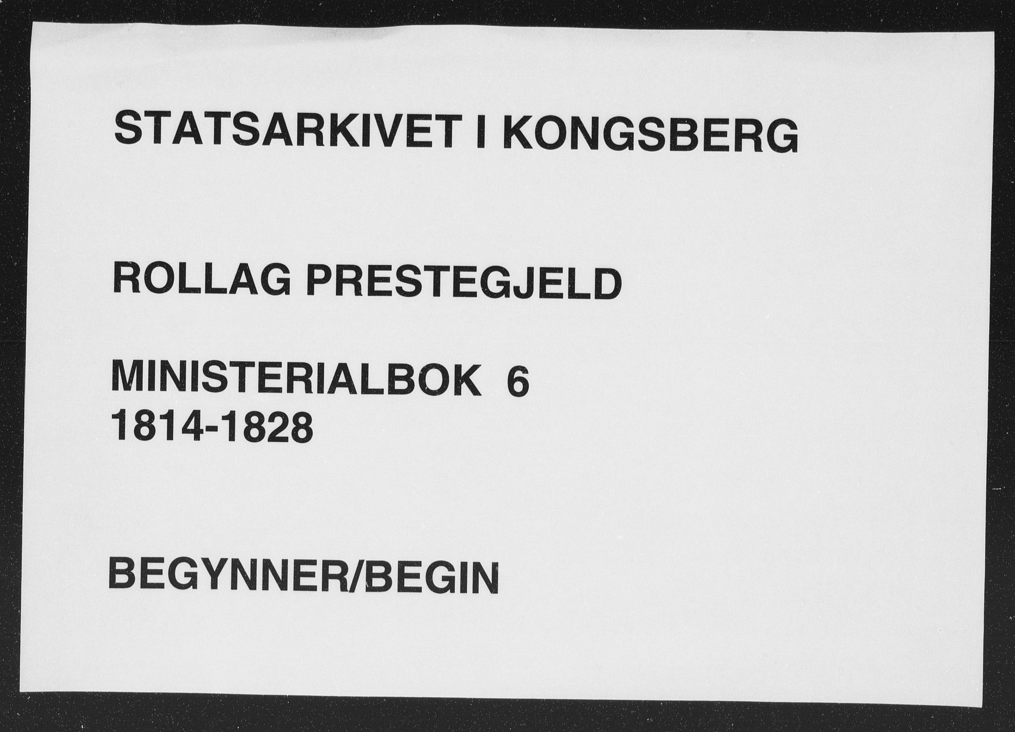 Rollag kirkebøker, AV/SAKO-A-240/F/Fa/L0006: Parish register (official) no. I 6, 1814-1828