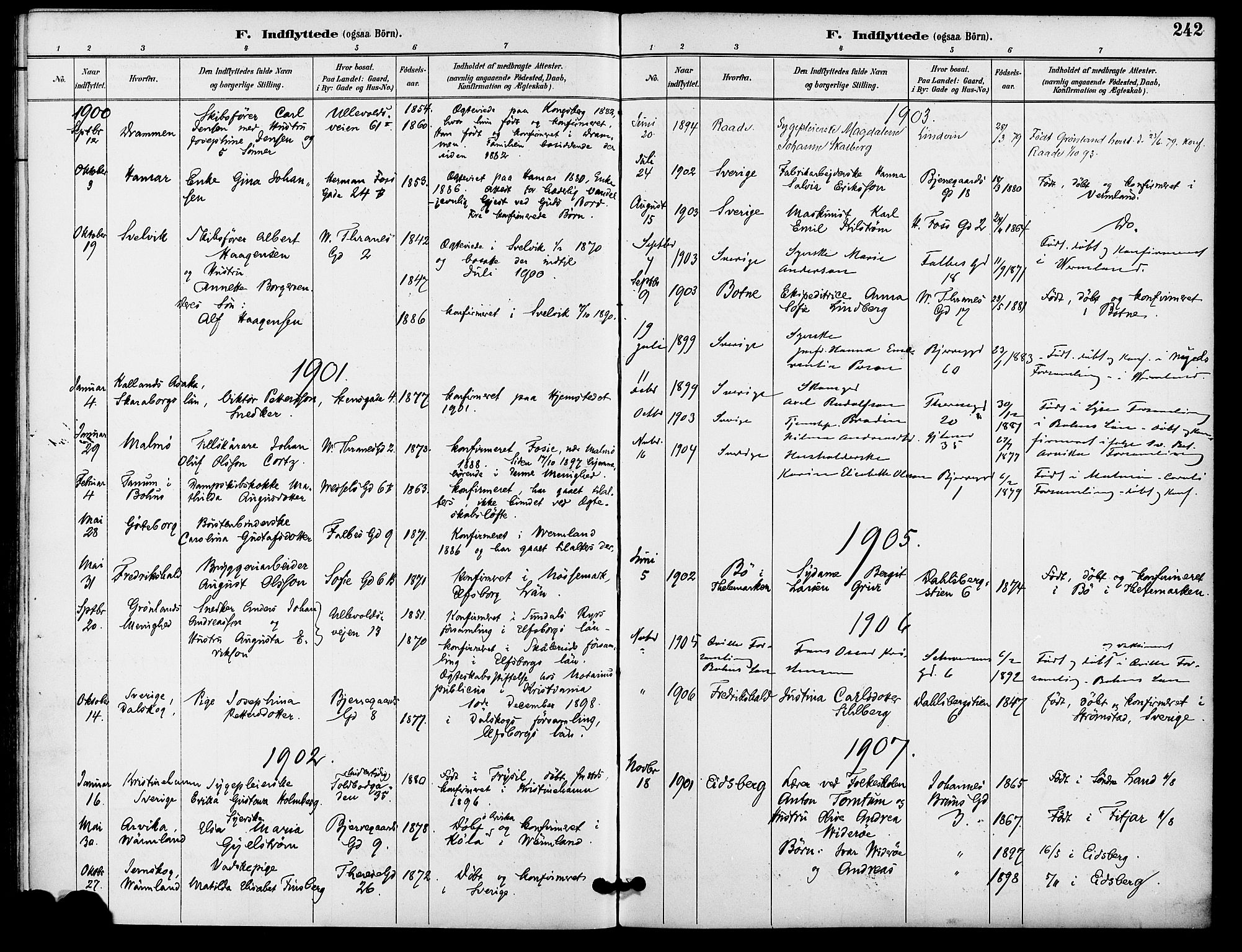 Gamle Aker prestekontor Kirkebøker, SAO/A-10617a/F/L0009: Parish register (official) no. 9, 1890-1898, p. 242
