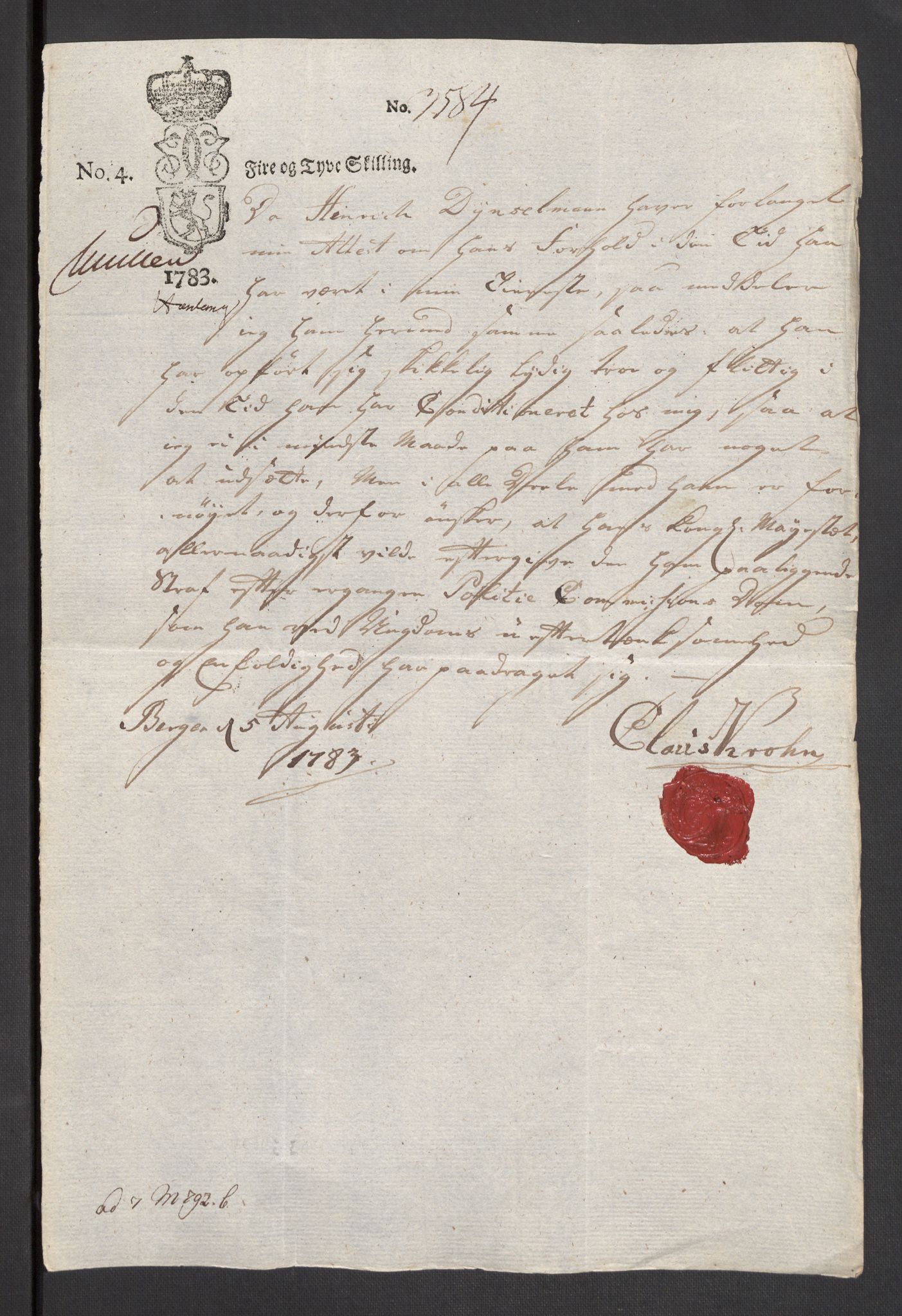 Danske Kanselli 1572-1799, AV/RA-EA-3023/F/Fc/Fcc/Fcca/L0248: Norske innlegg 1572-1799, 1783, p. 41