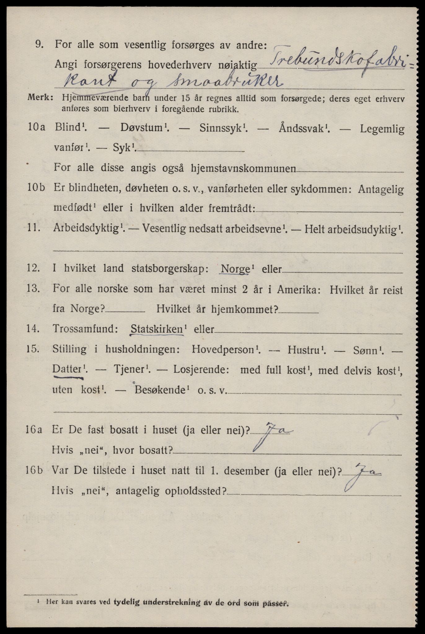 SAST, 1920 census for Høyland, 1920, p. 3027