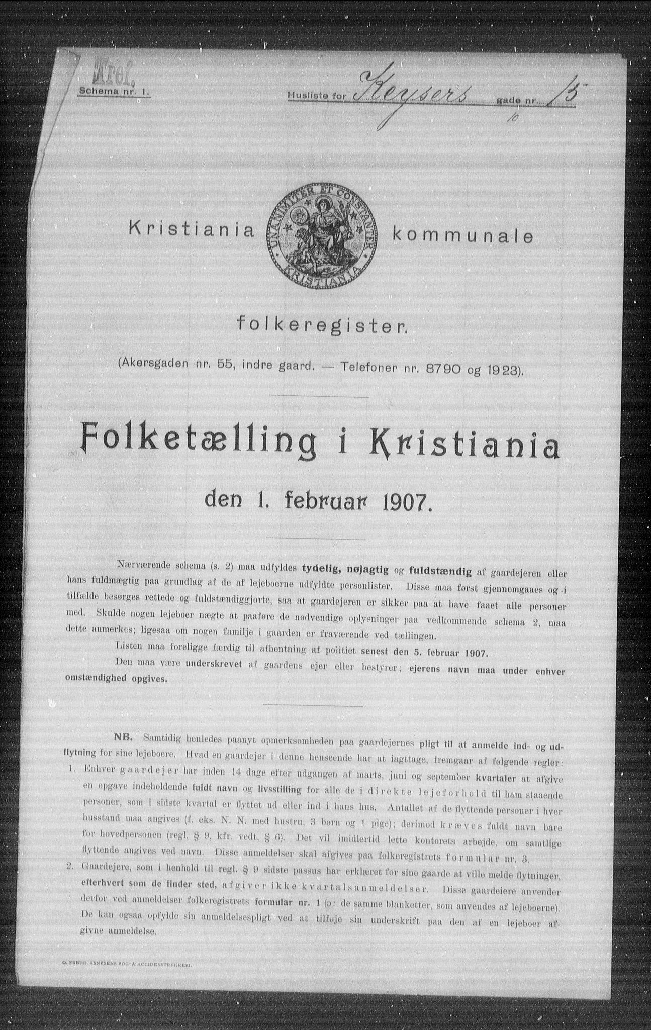 OBA, Municipal Census 1907 for Kristiania, 1907, p. 25163