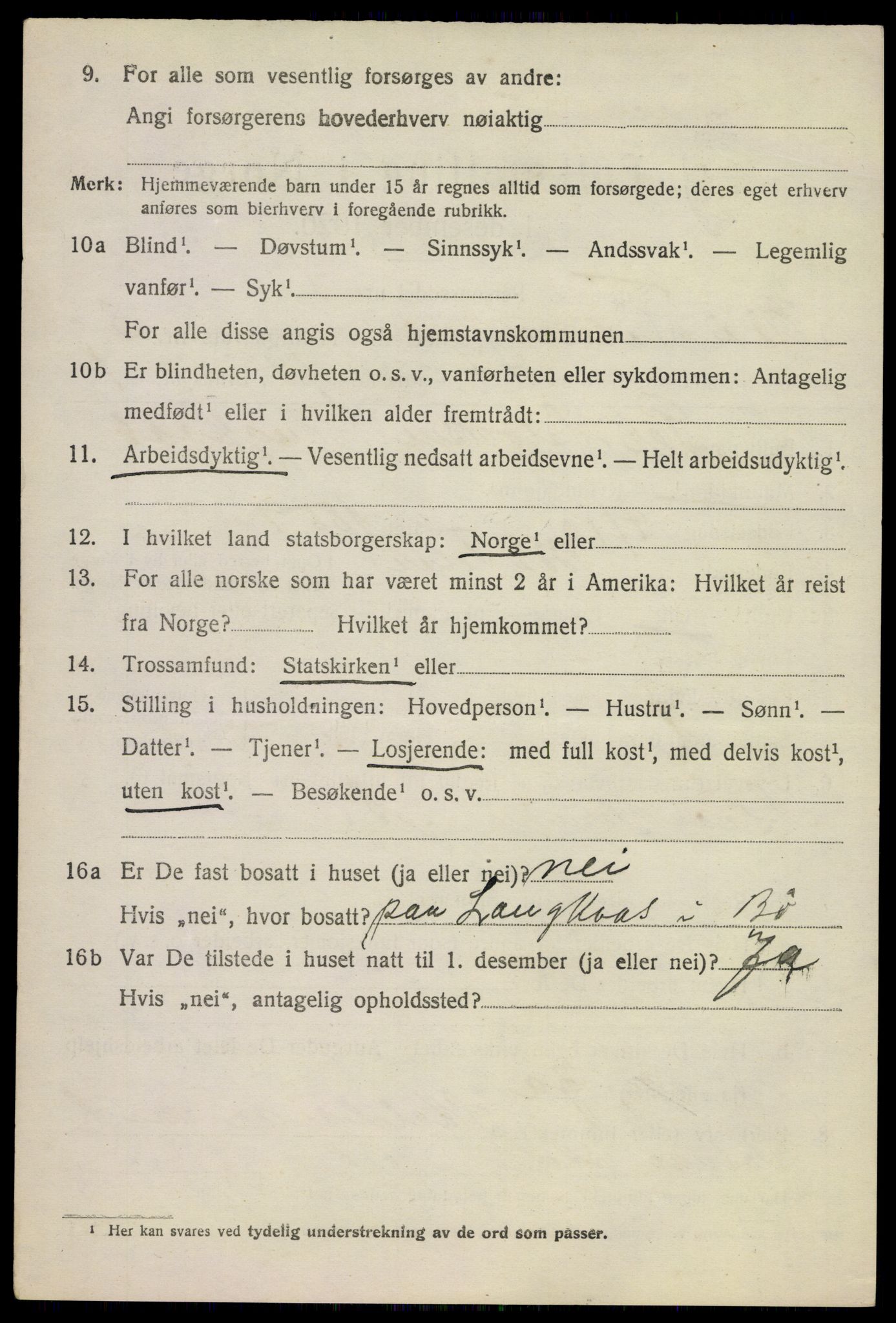 SAKO, 1920 census for Bø (Telemark), 1920, p. 3193