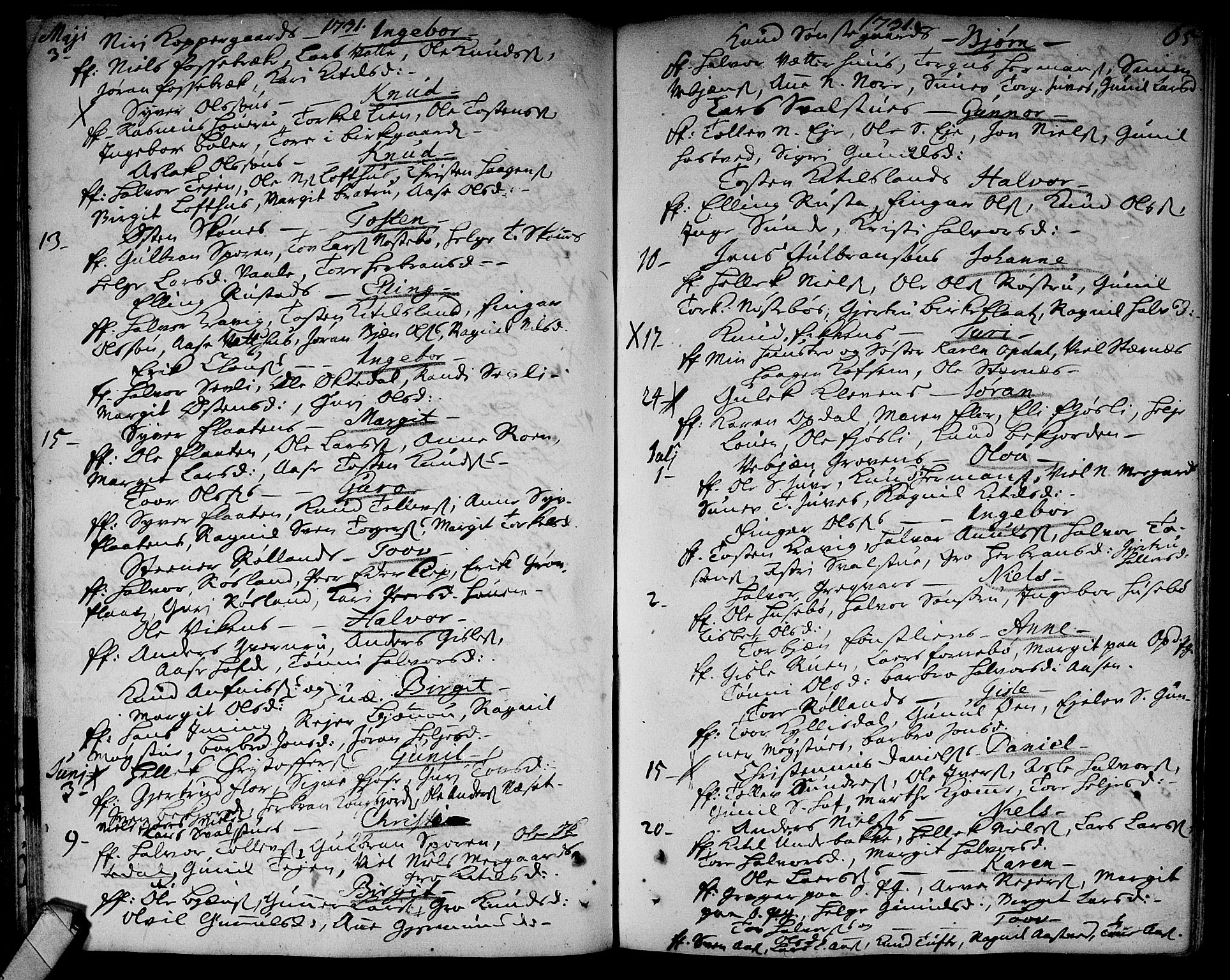 Rollag kirkebøker, AV/SAKO-A-240/F/Fa/L0002: Parish register (official) no. I 2, 1714-1742, p. 65