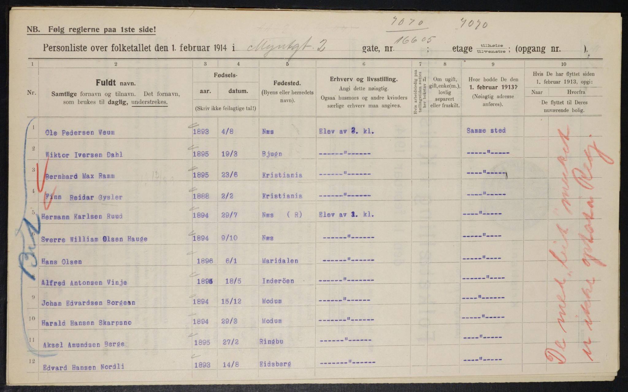 OBA, Municipal Census 1914 for Kristiania, 1914, p. 68336