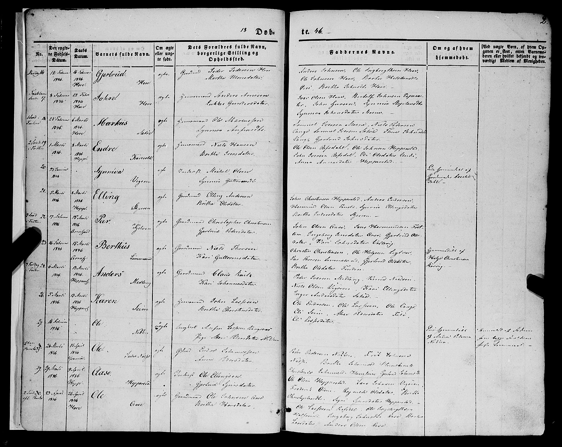 Vik sokneprestembete, SAB/A-81501: Parish register (official) no. A 8, 1846-1865, p. 2