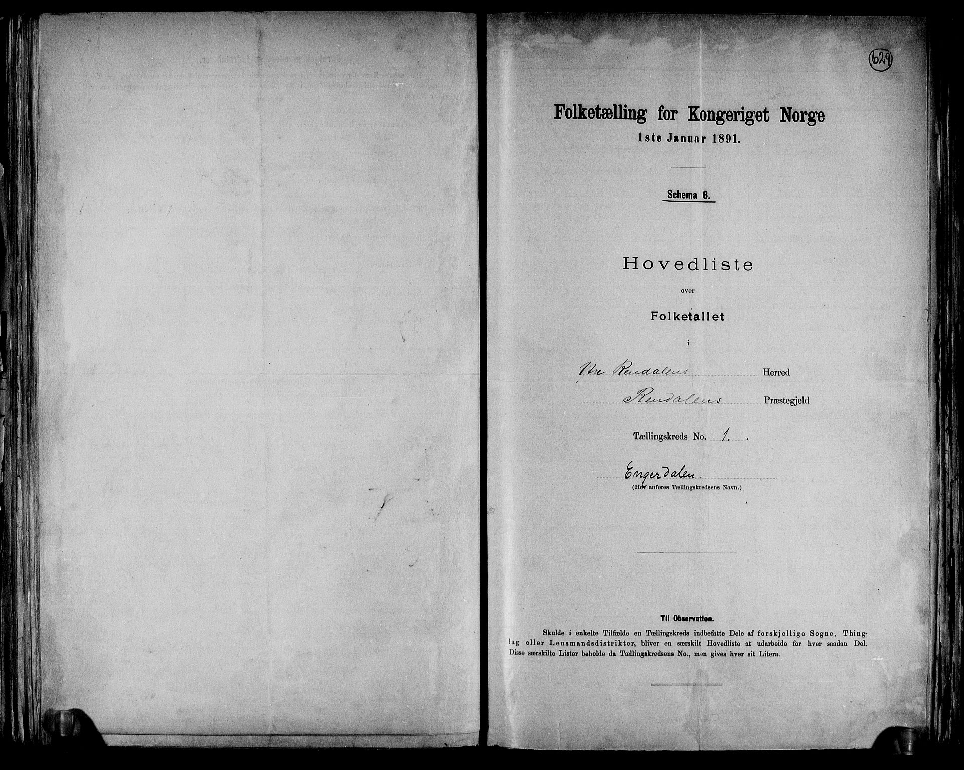 RA, 1891 census for 0432 Ytre Rendal, 1891, p. 4