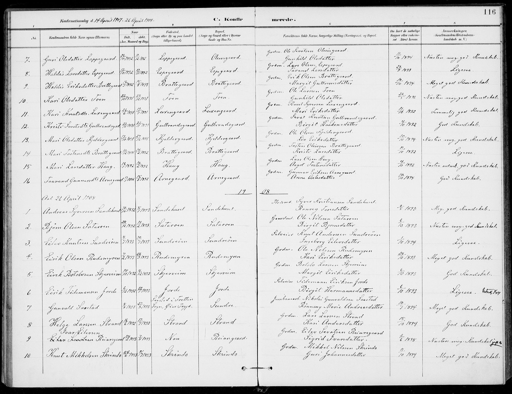 Ål kirkebøker, SAKO/A-249/F/Fa/L0009: Parish register (official) no. I 9, 1897-1915, p. 116
