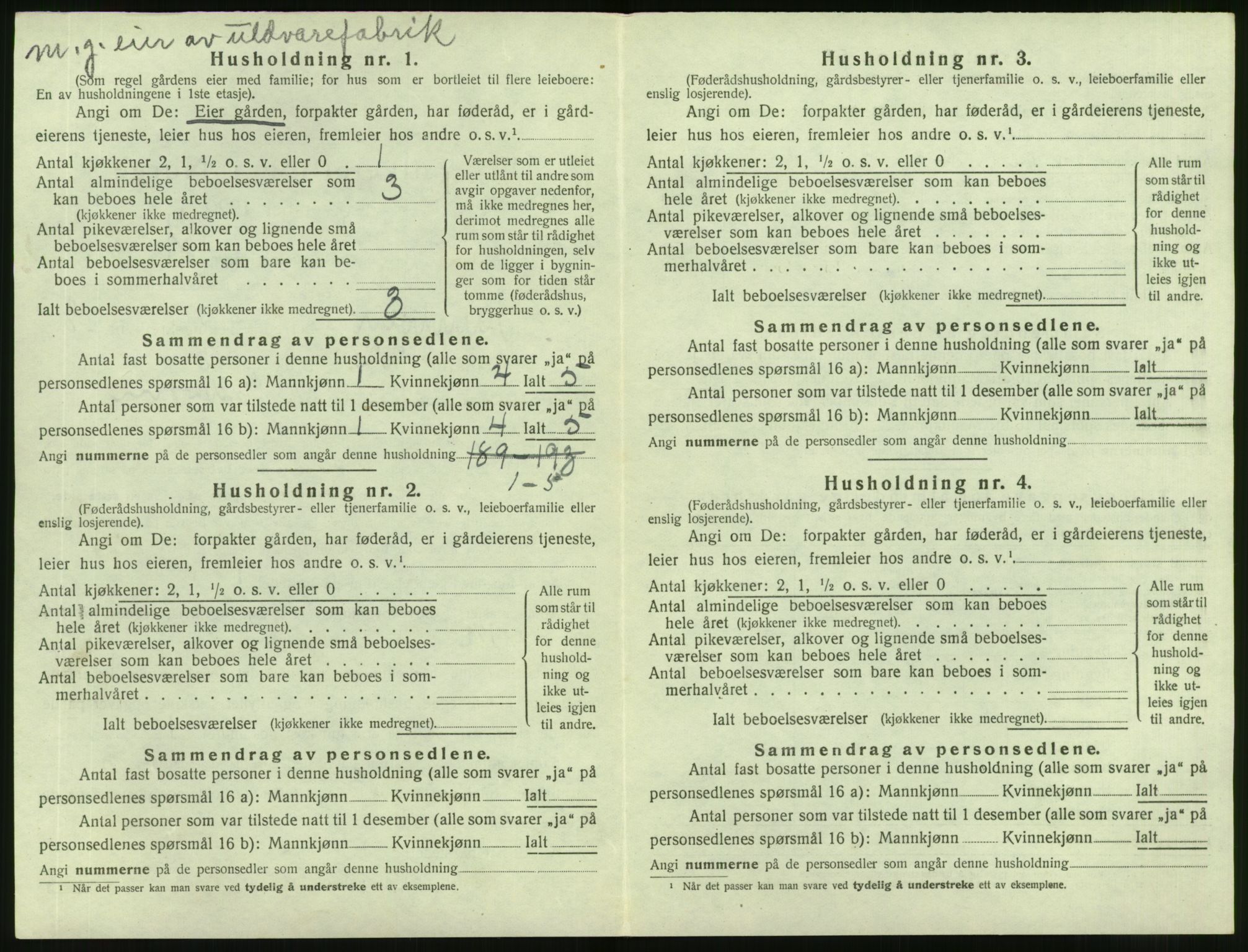 SAT, 1920 census for Vanylven, 1920, p. 288