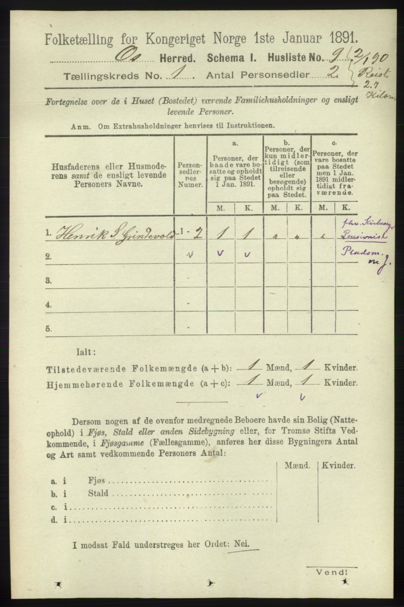 RA, 1891 census for 1243 Os, 1891, p. 44