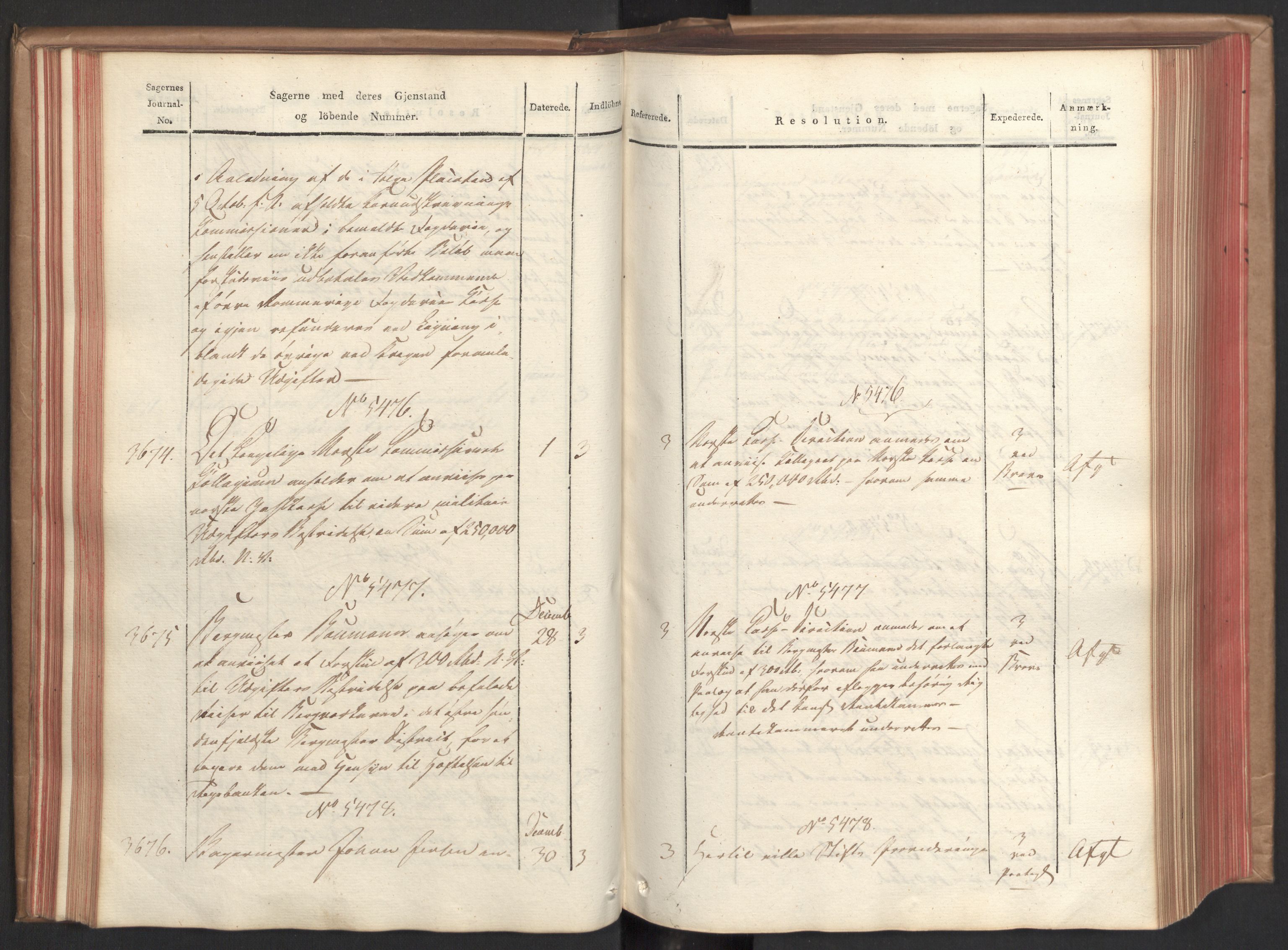 Stattholderembetet 1810-1814, 2. kontor (Kontor B), AV/RA-EA-5432/Ab/L0009: Referatprotokoll,  j.nr. 3539-3951,  l.nr. 5315-5800, 1813-1814, p. 71