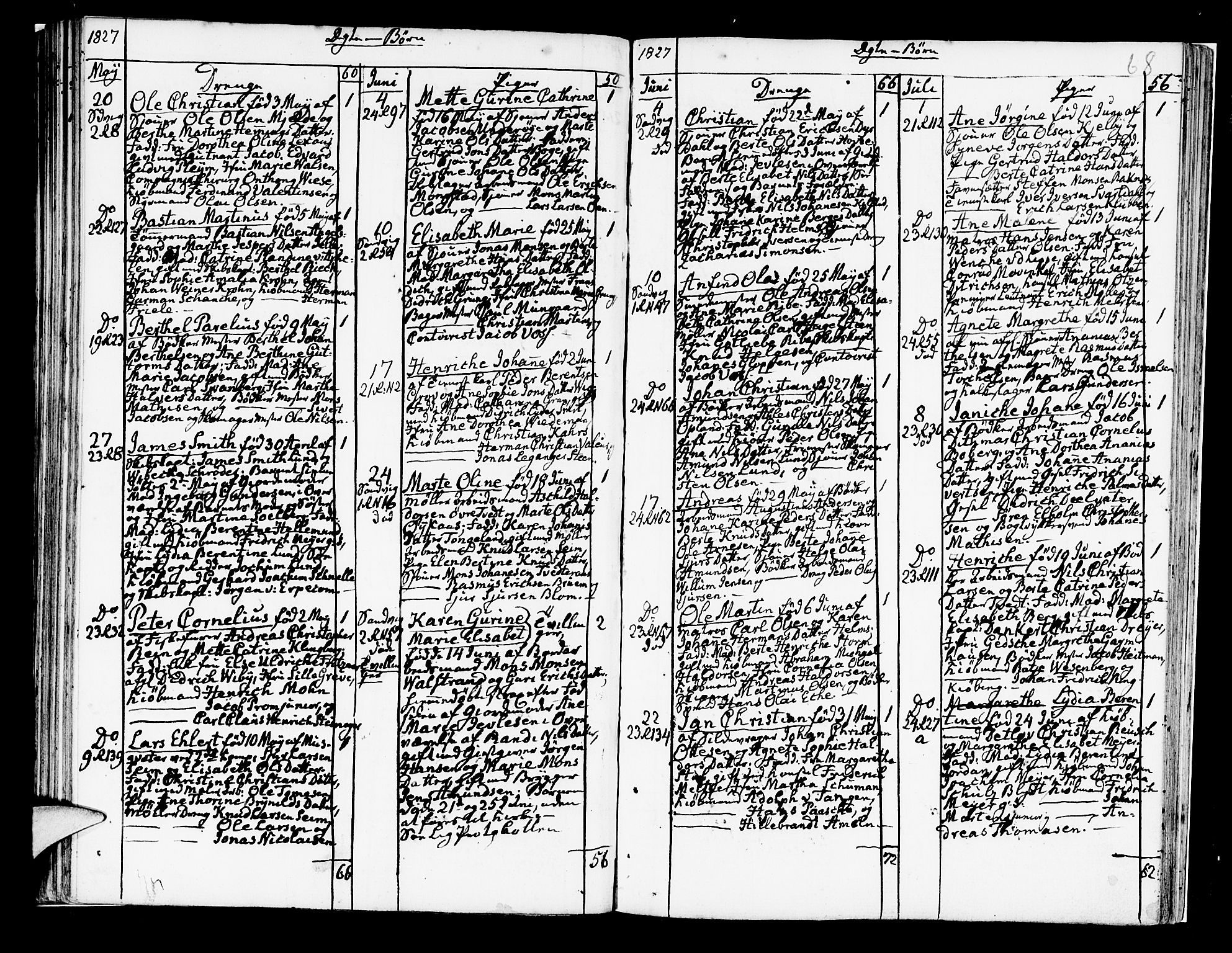 Korskirken sokneprestembete, SAB/A-76101/H/Hab: Parish register (copy) no. A 4, 1820-1832, p. 68
