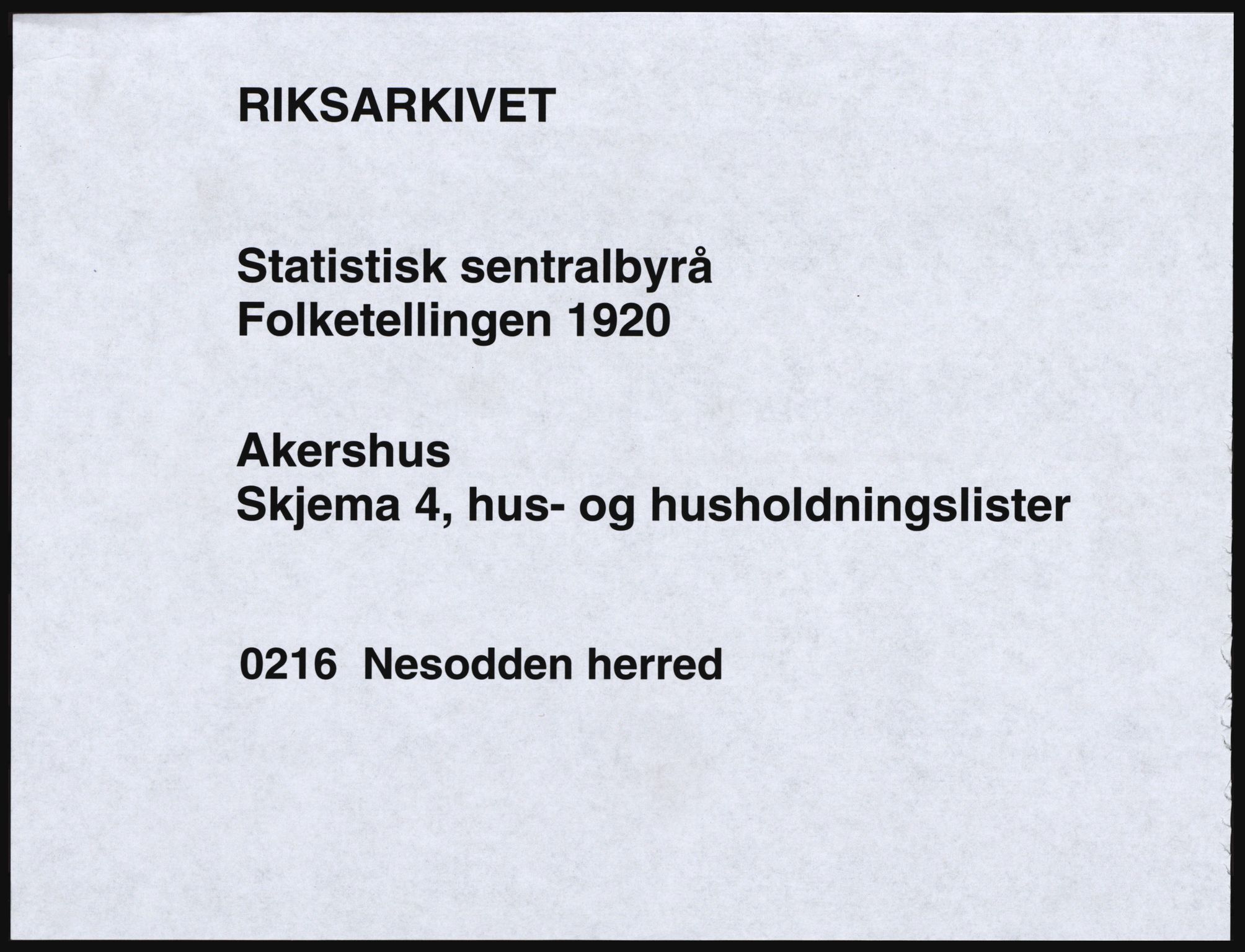 SAO, 1920 census for Nesodden, 1920, p. 43