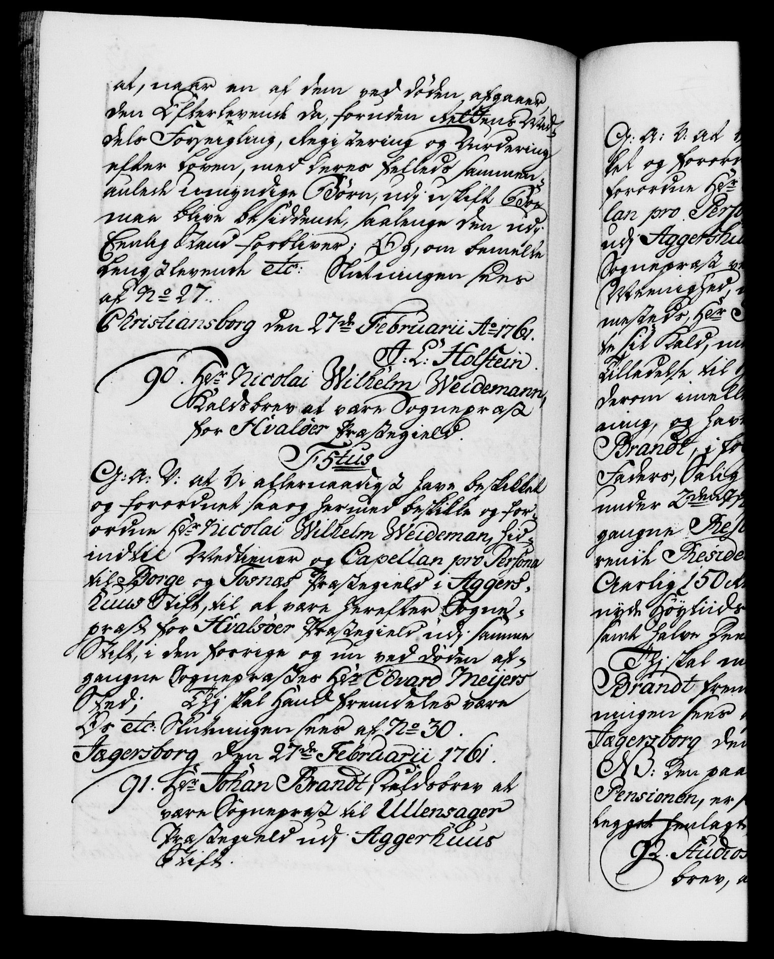 Danske Kanselli 1572-1799, AV/RA-EA-3023/F/Fc/Fca/Fcaa/L0041: Norske registre, 1760-1762, p. 363b