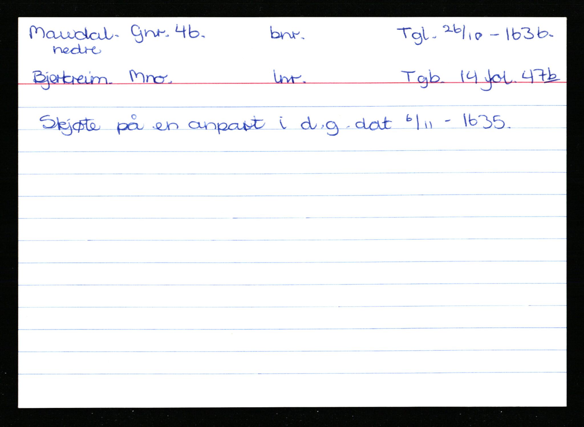 Statsarkivet i Stavanger, AV/SAST-A-101971/03/Y/Ym/L0037: Åstedskort sortert etter gårdsnavn: Lædre - Mauland, 1600-1950, p. 579