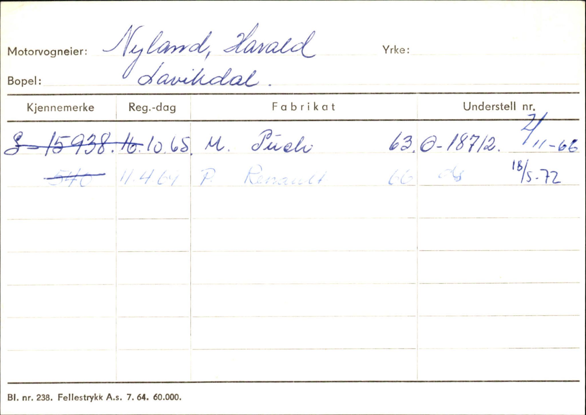 Statens vegvesen, Sogn og Fjordane vegkontor, AV/SAB-A-5301/4/F/L0130: Eigarregister Eid T-Å. Høyanger A-O, 1945-1975, p. 2427