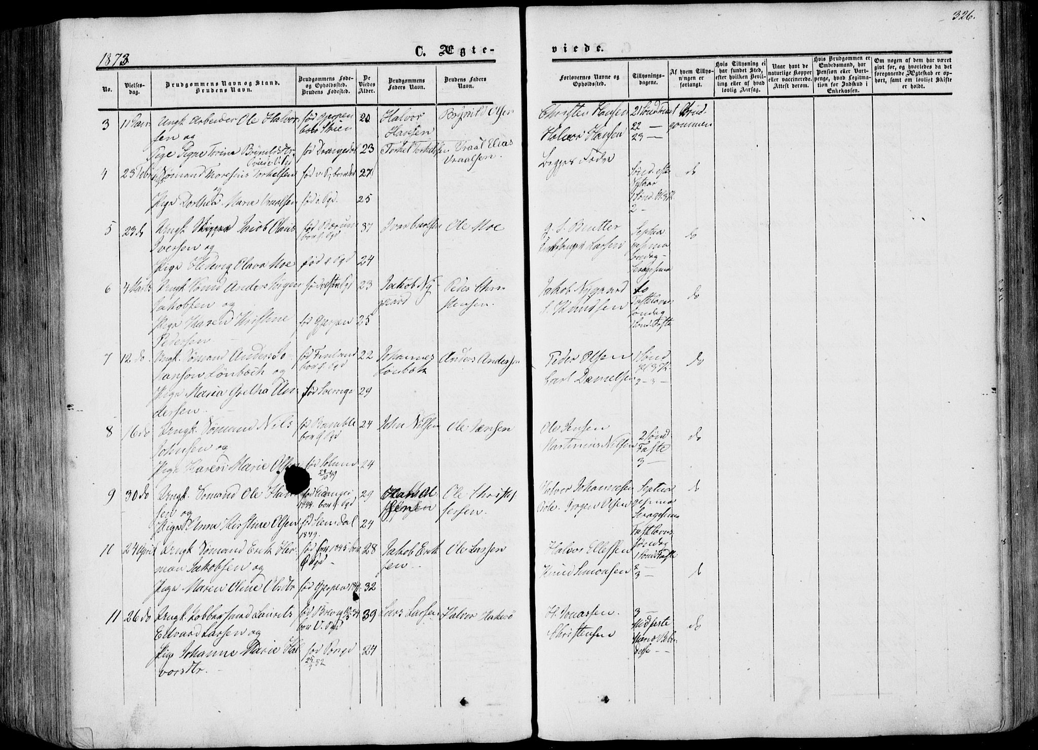 Porsgrunn kirkebøker , AV/SAKO-A-104/F/Fa/L0007: Parish register (official) no. 7, 1858-1877, p. 326