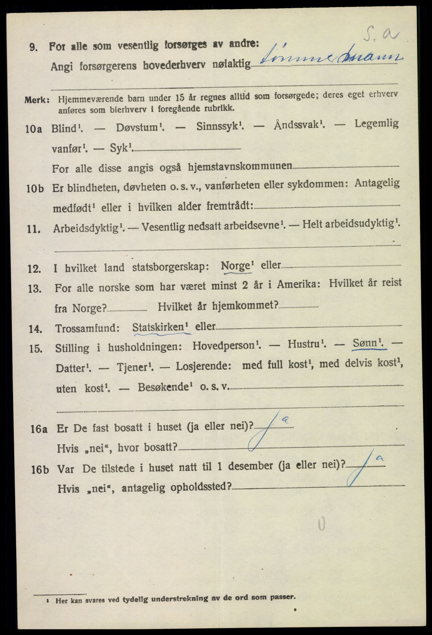 SAH, 1920 census for Nes (Hedmark), 1920, p. 5421