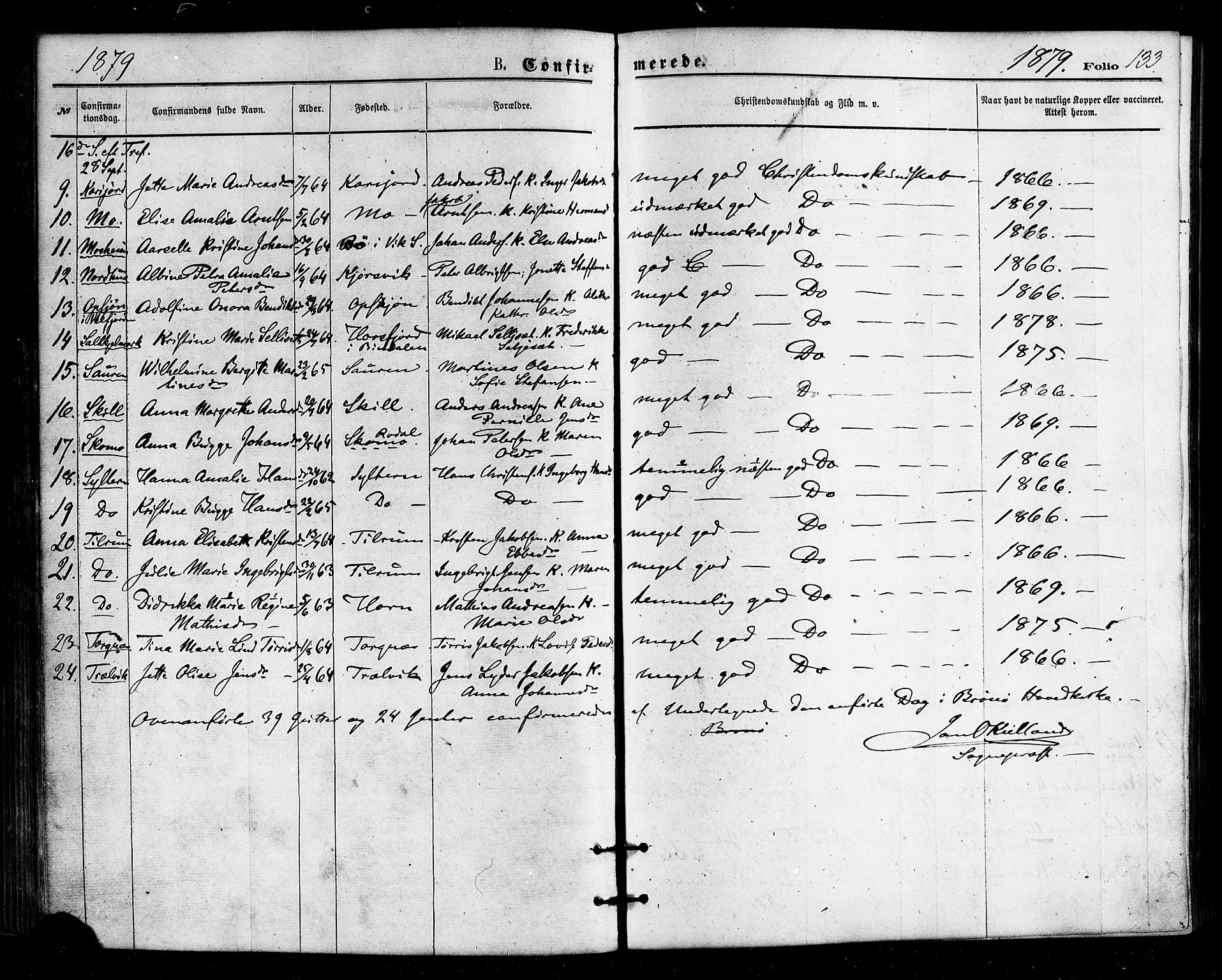 Ministerialprotokoller, klokkerbøker og fødselsregistre - Nordland, SAT/A-1459/813/L0199: Parish register (official) no. 813A09, 1875-1885, p. 133