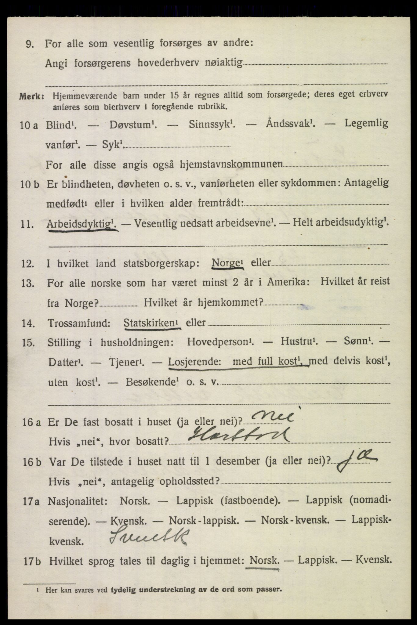 SAT, 1920 census for Lødingen, 1920, p. 5284