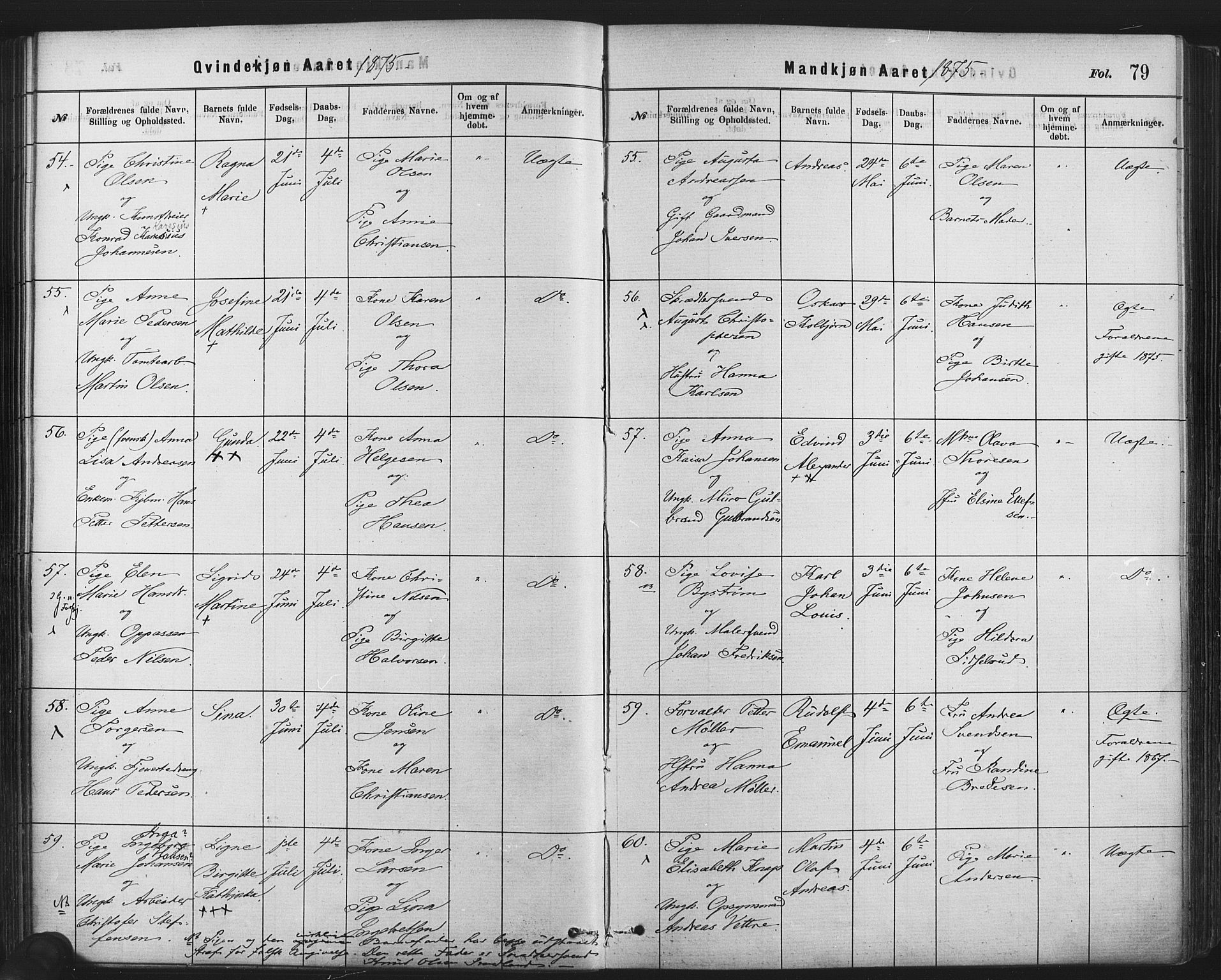 Rikshospitalet prestekontor Kirkebøker, SAO/A-10309b/F/L0006: Parish register (official) no. 6, 1871-1885, p. 79