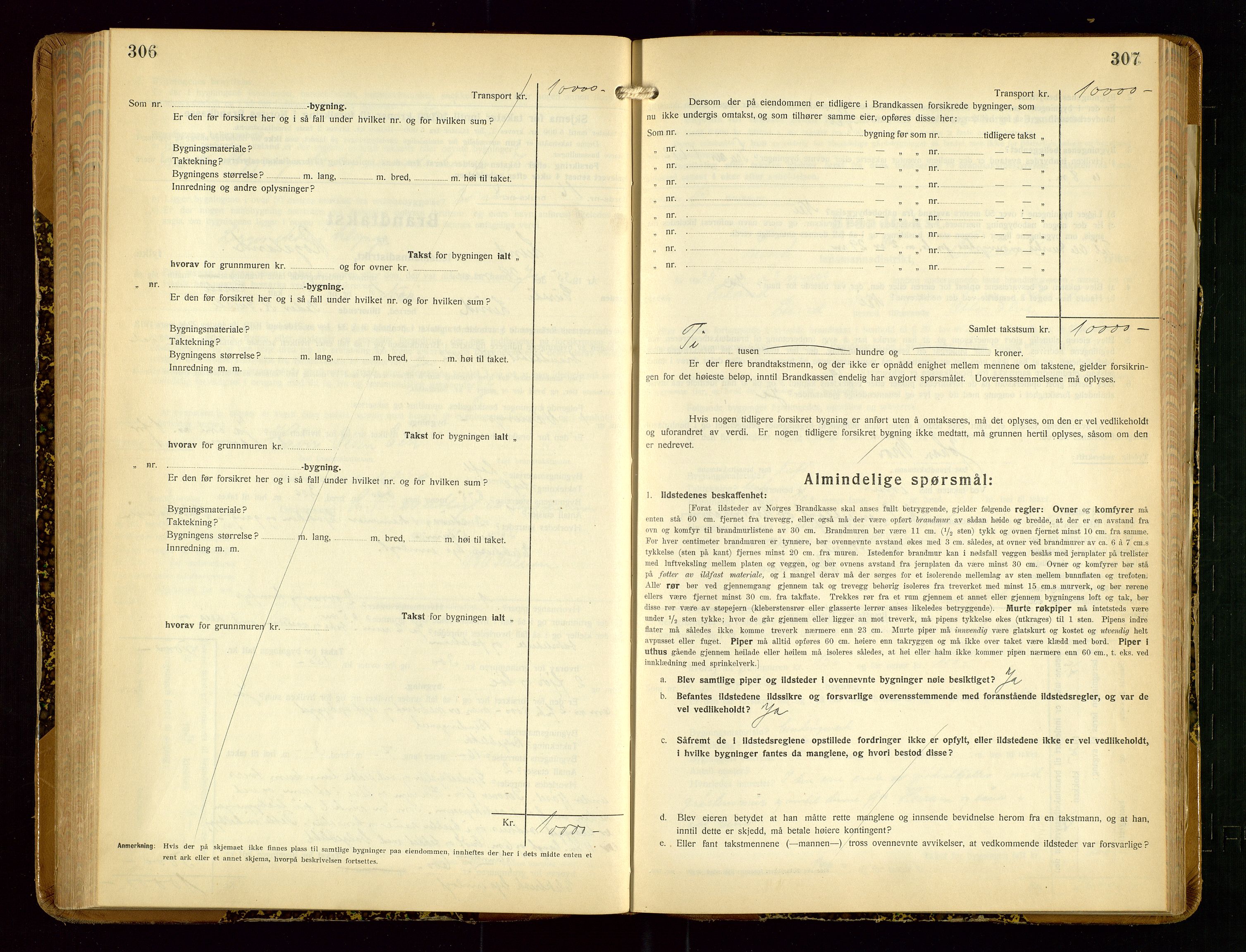 Lund lensmannskontor, AV/SAST-A-100303/Gob/L0005: "Brandtakstprotokoll", 1929-1938, p. 306-307