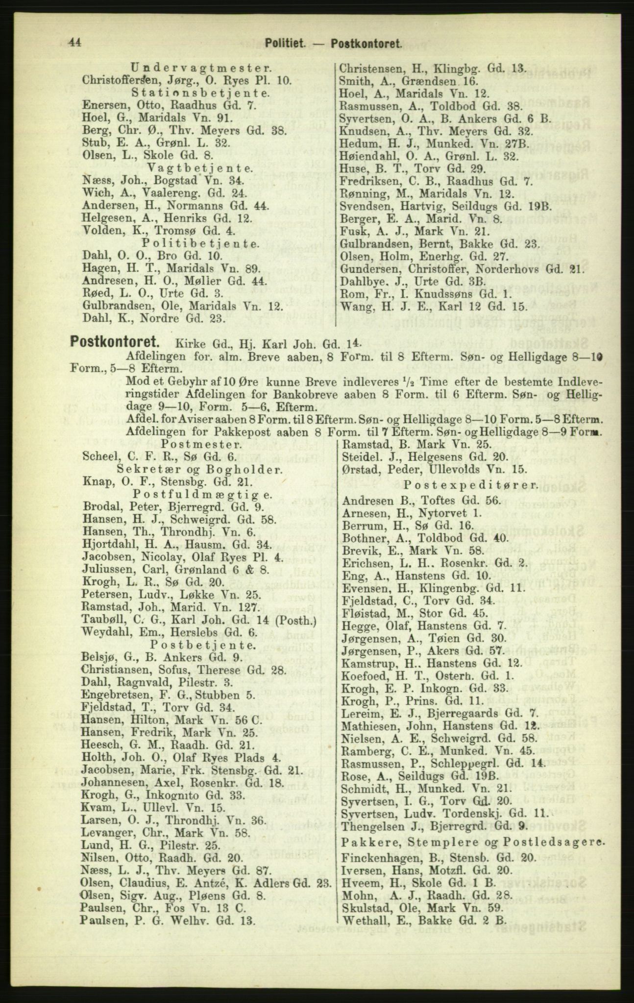 Kristiania/Oslo adressebok, PUBL/-, 1886, p. 44