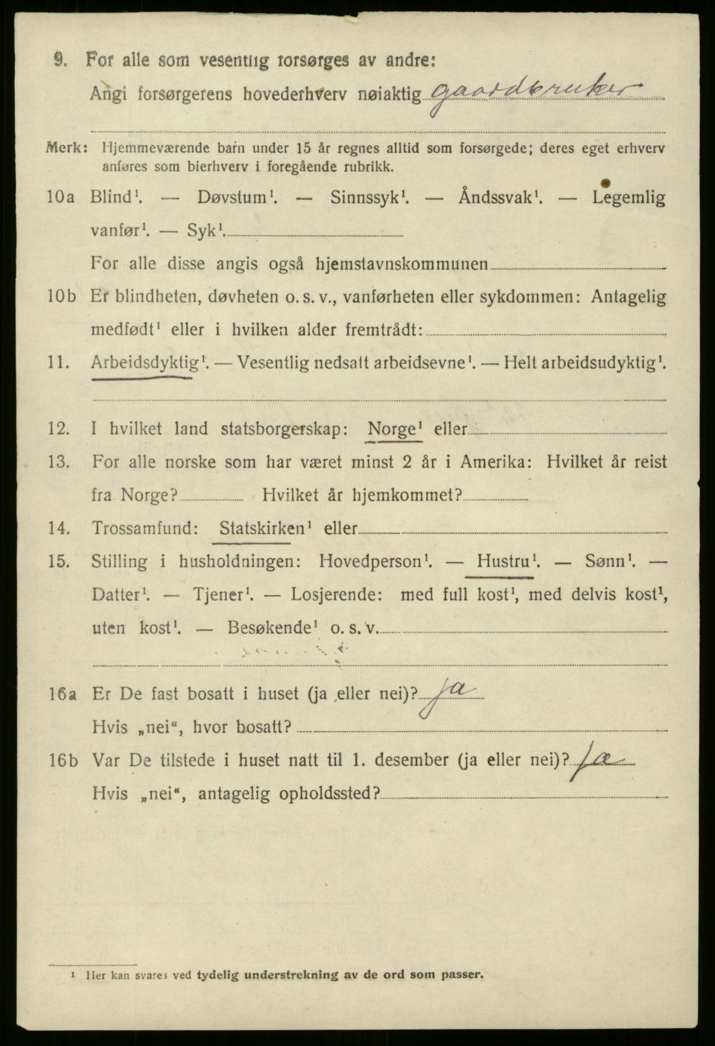 SAB, 1920 census for Gloppen, 1920, p. 2767