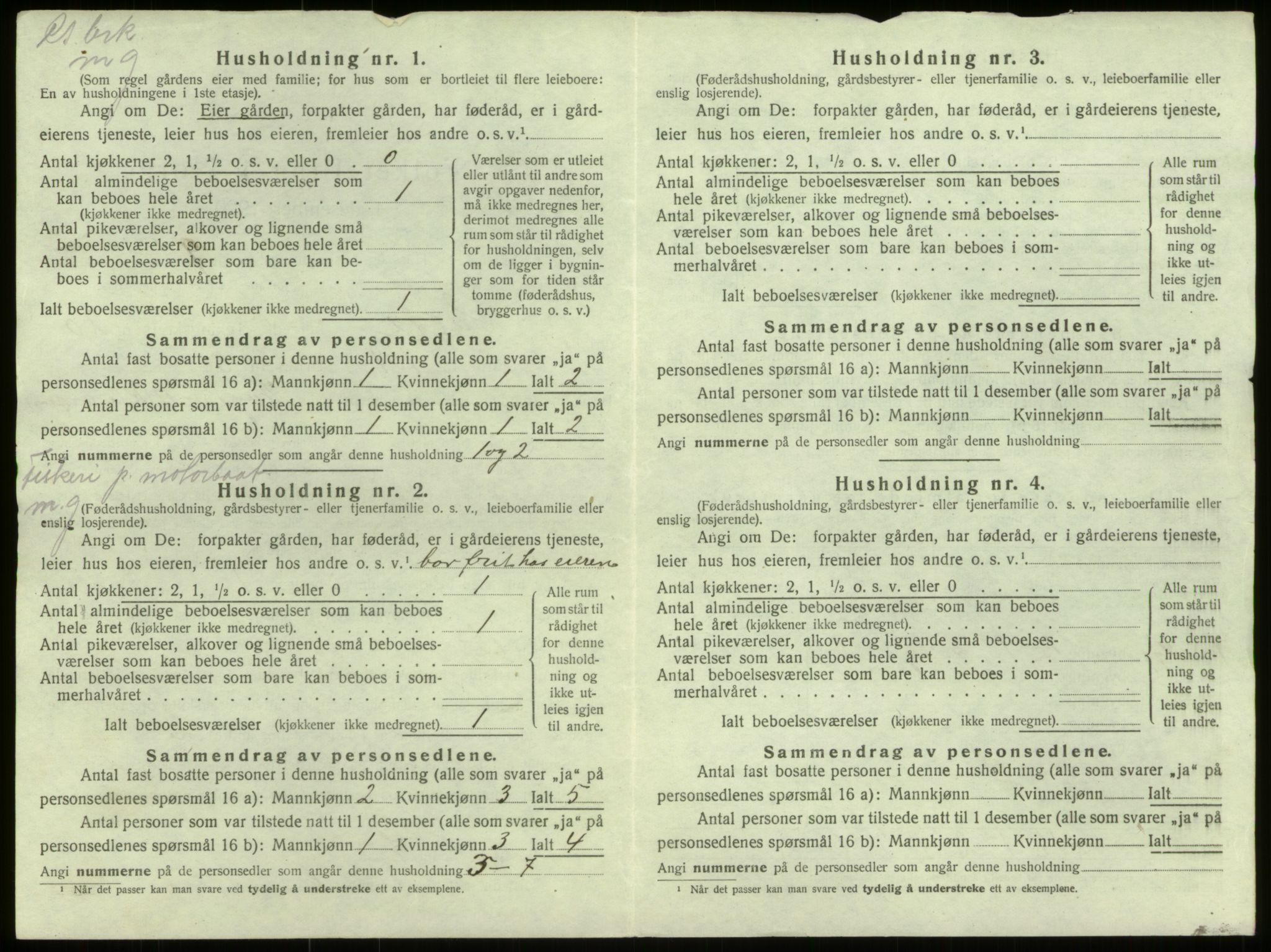 SAB, 1920 census for Selje, 1920, p. 1191