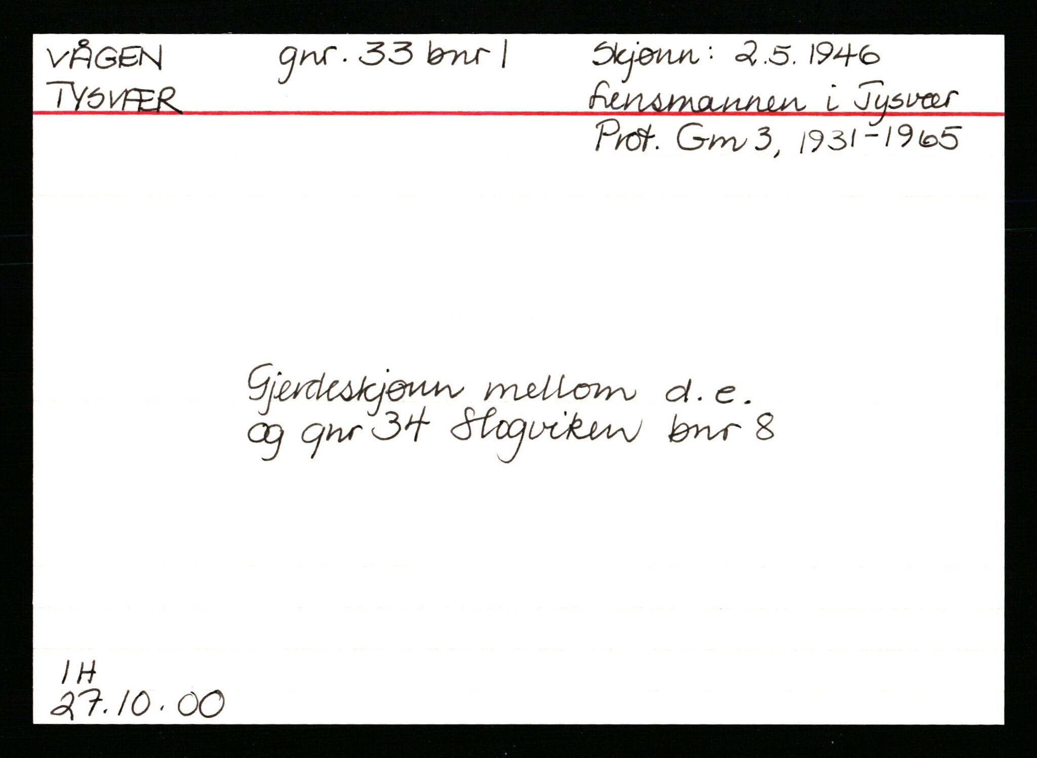 Statsarkivet i Stavanger, AV/SAST-A-101971/03/Y/Ym/L0068: Åstedskort sortert etter gårdsnavn: Vormedal - Ytrevold, 1600-1950, p. 357