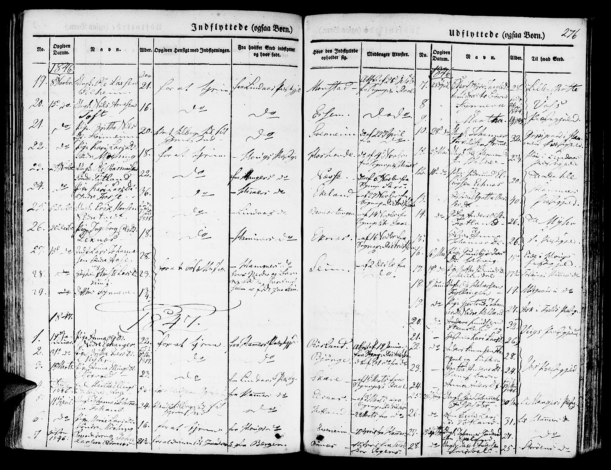 Hosanger sokneprestembete, AV/SAB-A-75801/H/Haa: Parish register (official) no. A 7, 1835-1848, p. 276