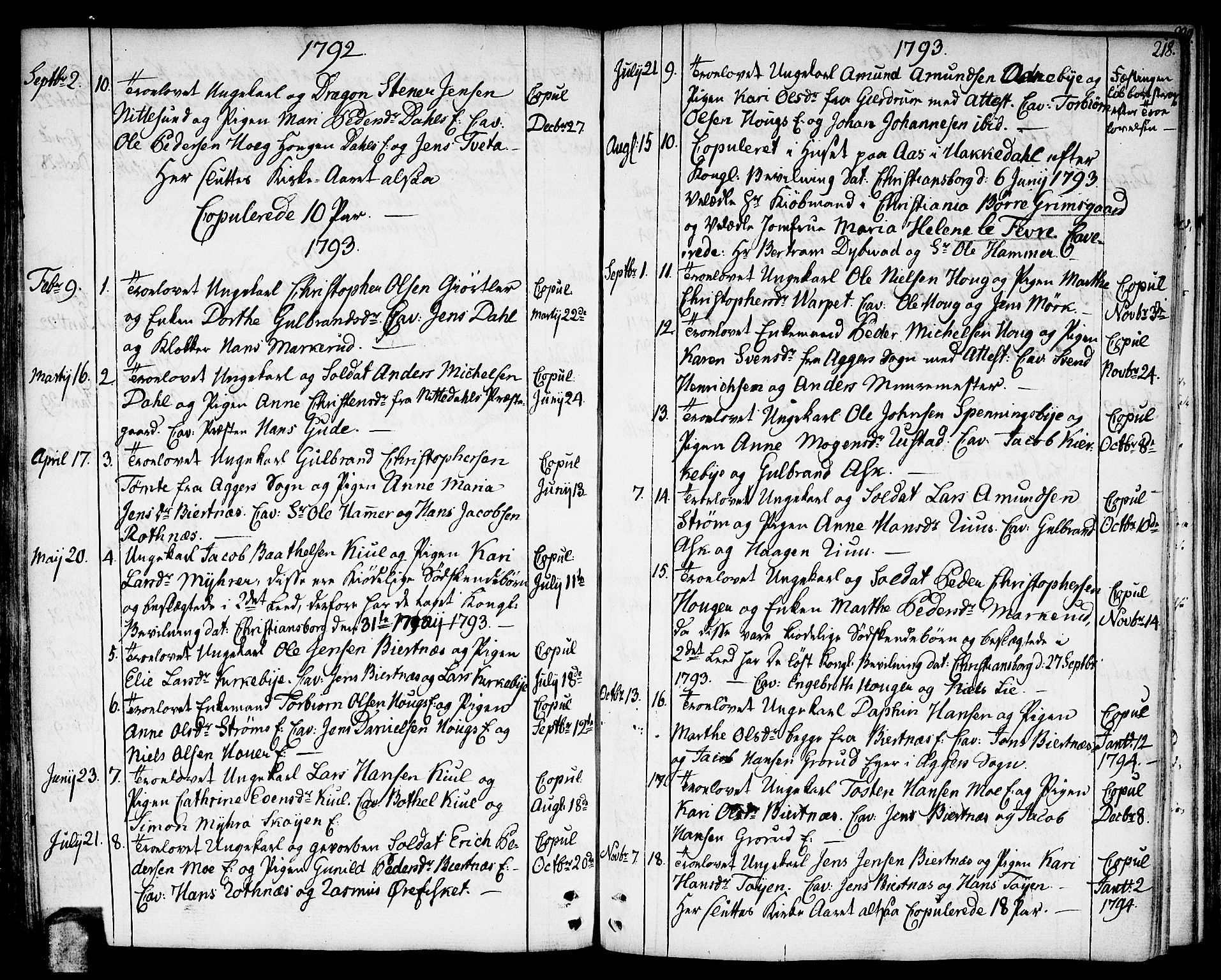 Nittedal prestekontor Kirkebøker, SAO/A-10365a/F/Fa/L0002: Parish register (official) no. I 2, 1779-1814, p. 218