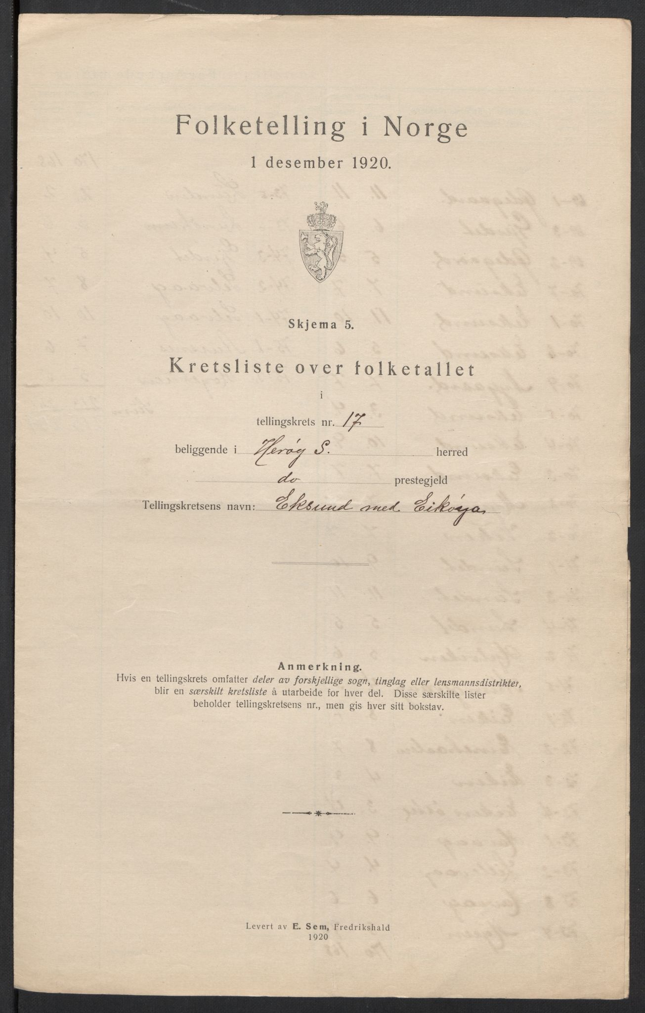 SAT, 1920 census for Herøy (MR), 1920, p. 54