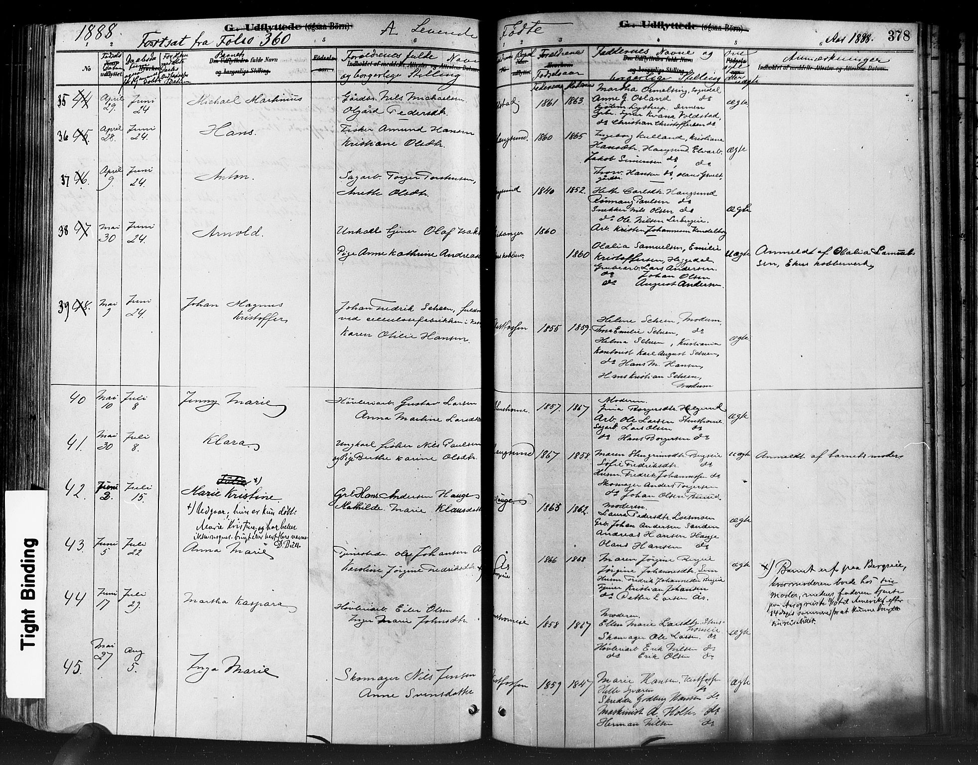 Eiker kirkebøker, AV/SAKO-A-4/F/Fb/L0001: Parish register (official) no. II 1, 1878-1888, p. 378