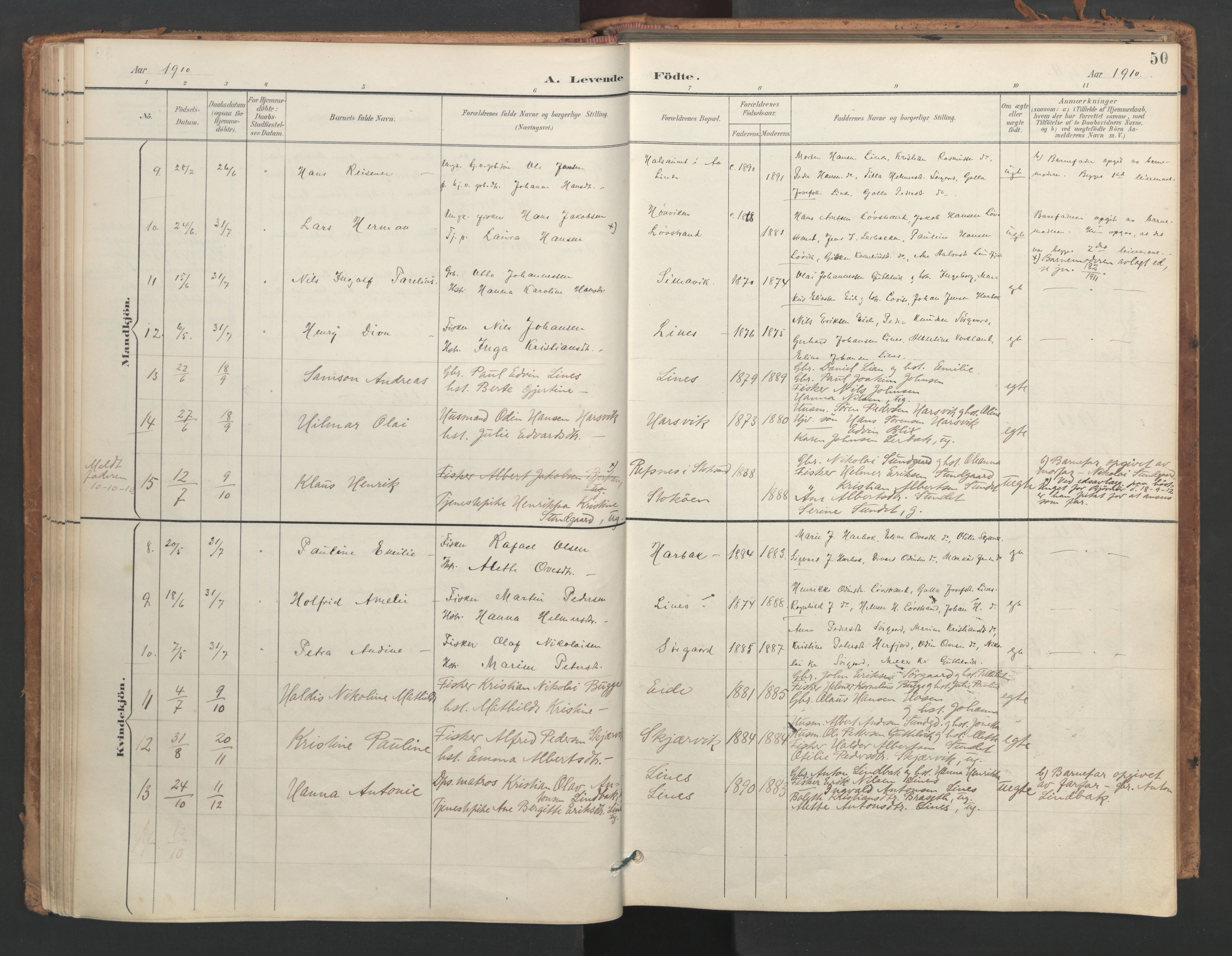 Ministerialprotokoller, klokkerbøker og fødselsregistre - Sør-Trøndelag, SAT/A-1456/656/L0693: Parish register (official) no. 656A02, 1894-1913, p. 50