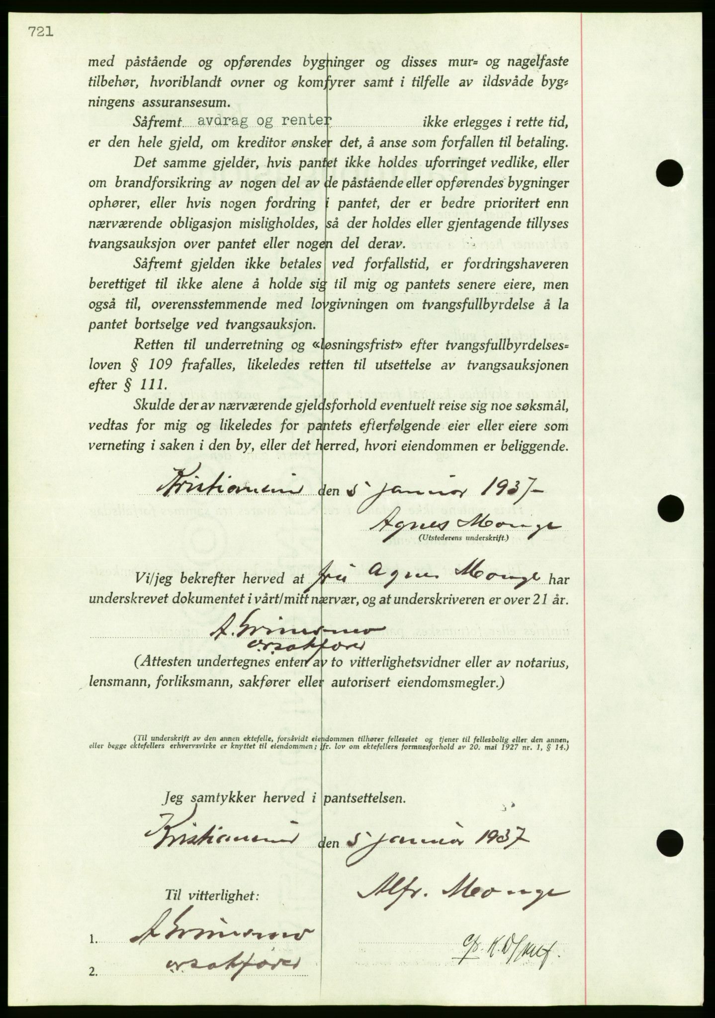 Nordmøre sorenskriveri, AV/SAT-A-4132/1/2/2Ca/L0090: Mortgage book no. B80, 1936-1937, Diary no: : 43/1937