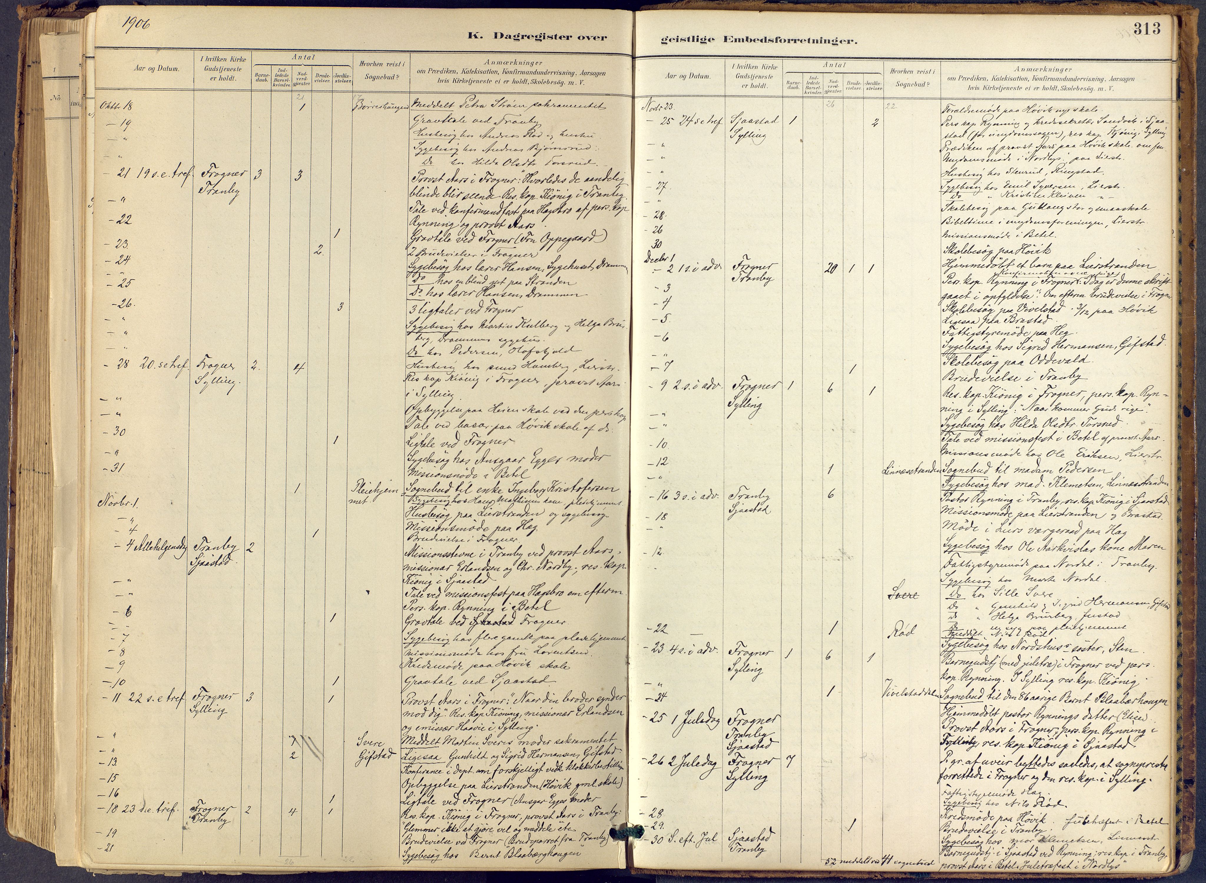 Lier kirkebøker, AV/SAKO-A-230/F/Fb/L0001: Parish register (official) no. II 1, 1883-1910, p. 313