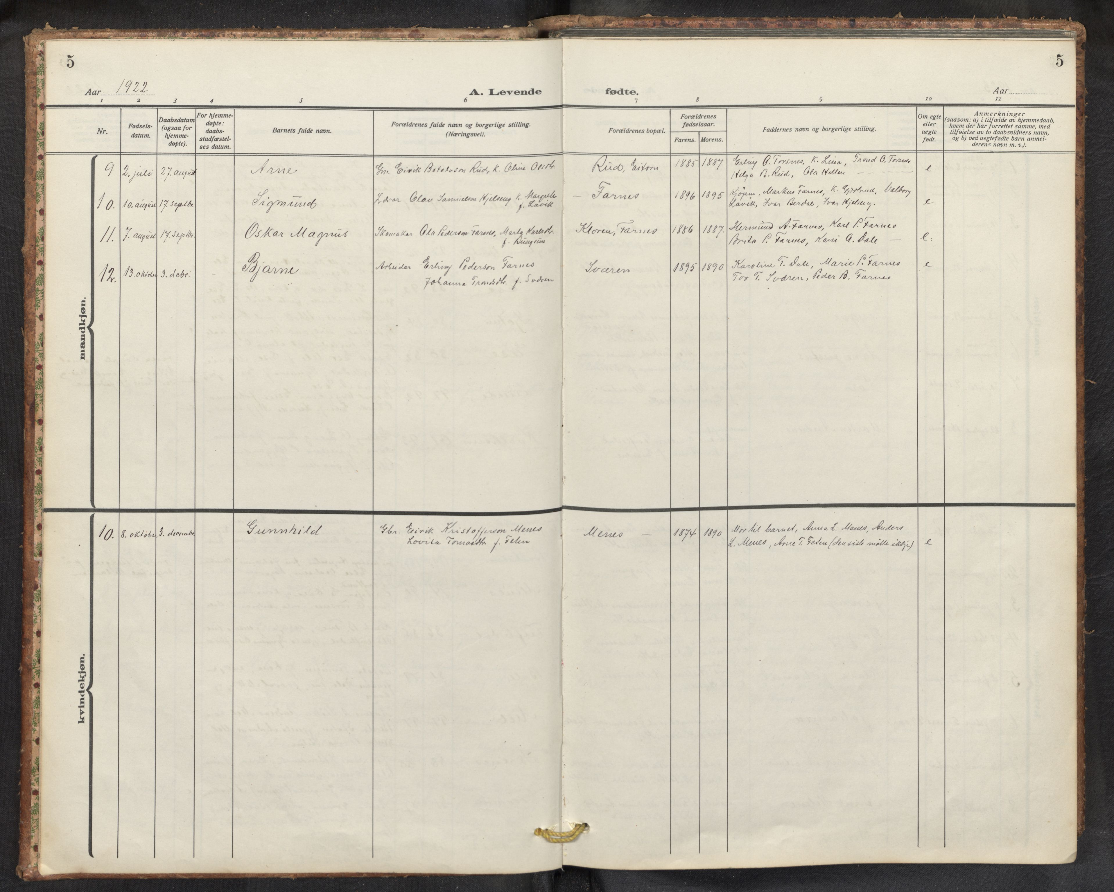 Balestrand sokneprestembete, AV/SAB-A-79601/H/Hab/Haba/L0003: Parish register (copy) no. A 3, 1920-1956, p. 5