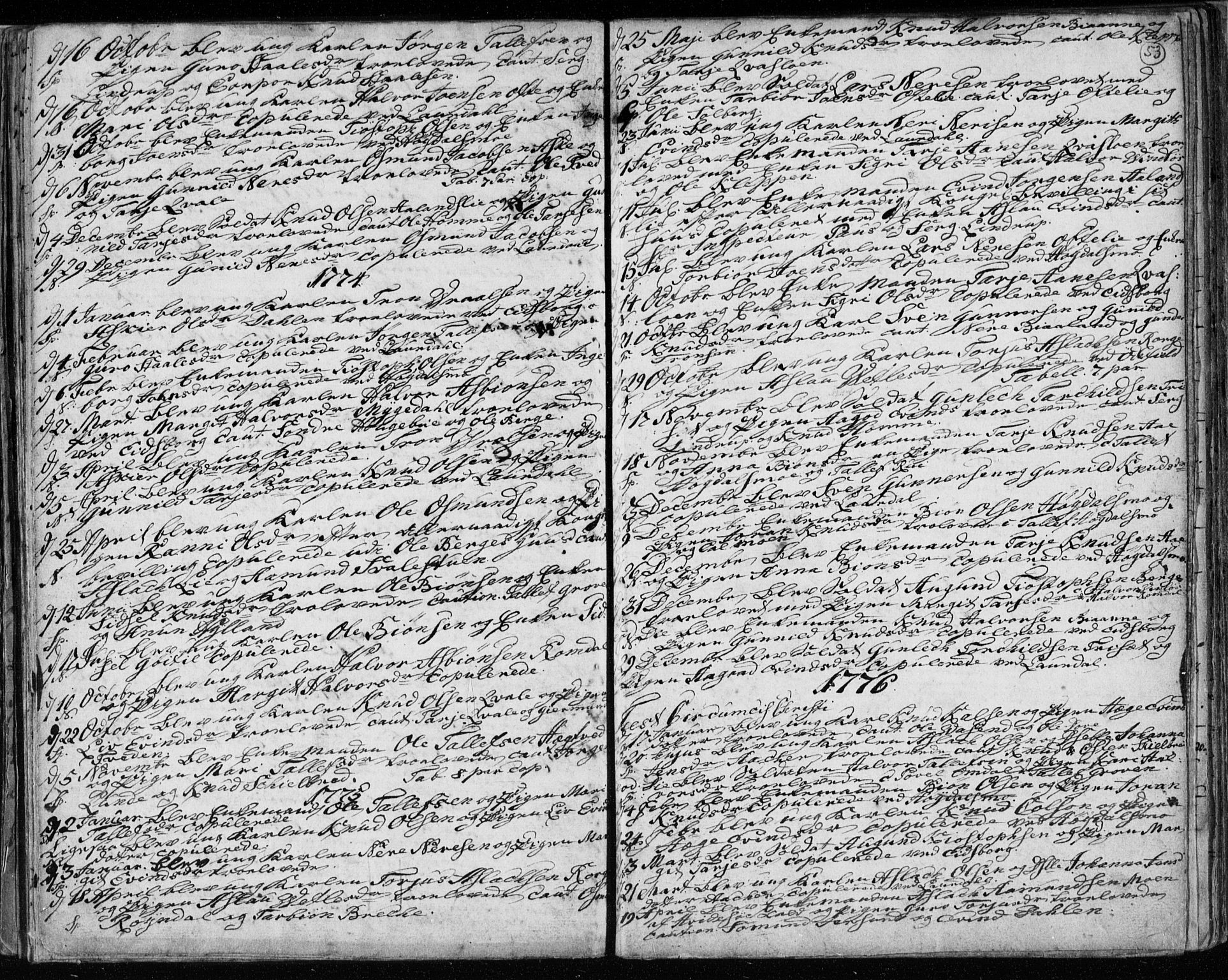 Lårdal kirkebøker, SAKO/A-284/F/Fa/L0003: Parish register (official) no. I 3, 1754-1790, p. 53