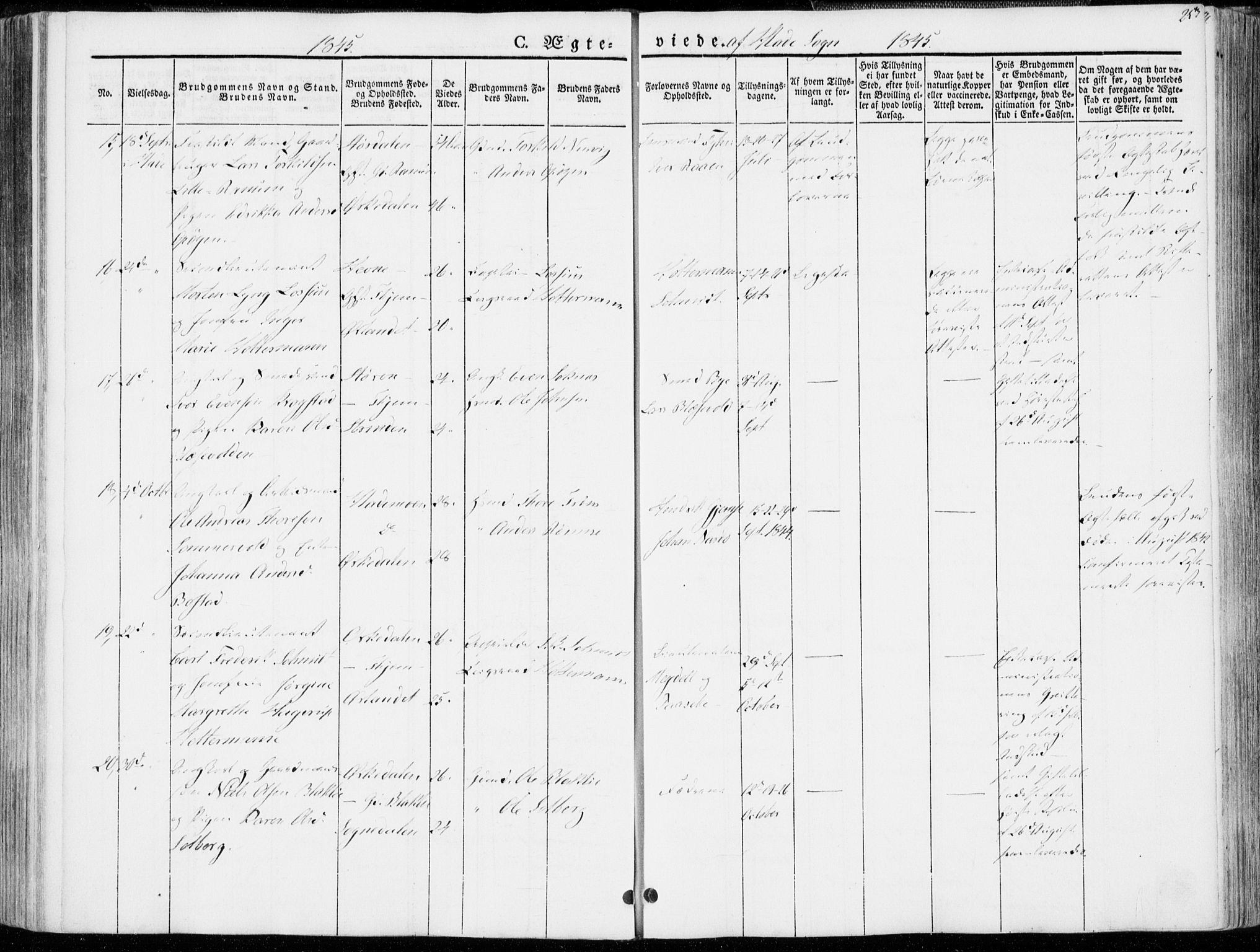 Ministerialprotokoller, klokkerbøker og fødselsregistre - Sør-Trøndelag, AV/SAT-A-1456/606/L0290: Parish register (official) no. 606A05, 1841-1847, p. 253