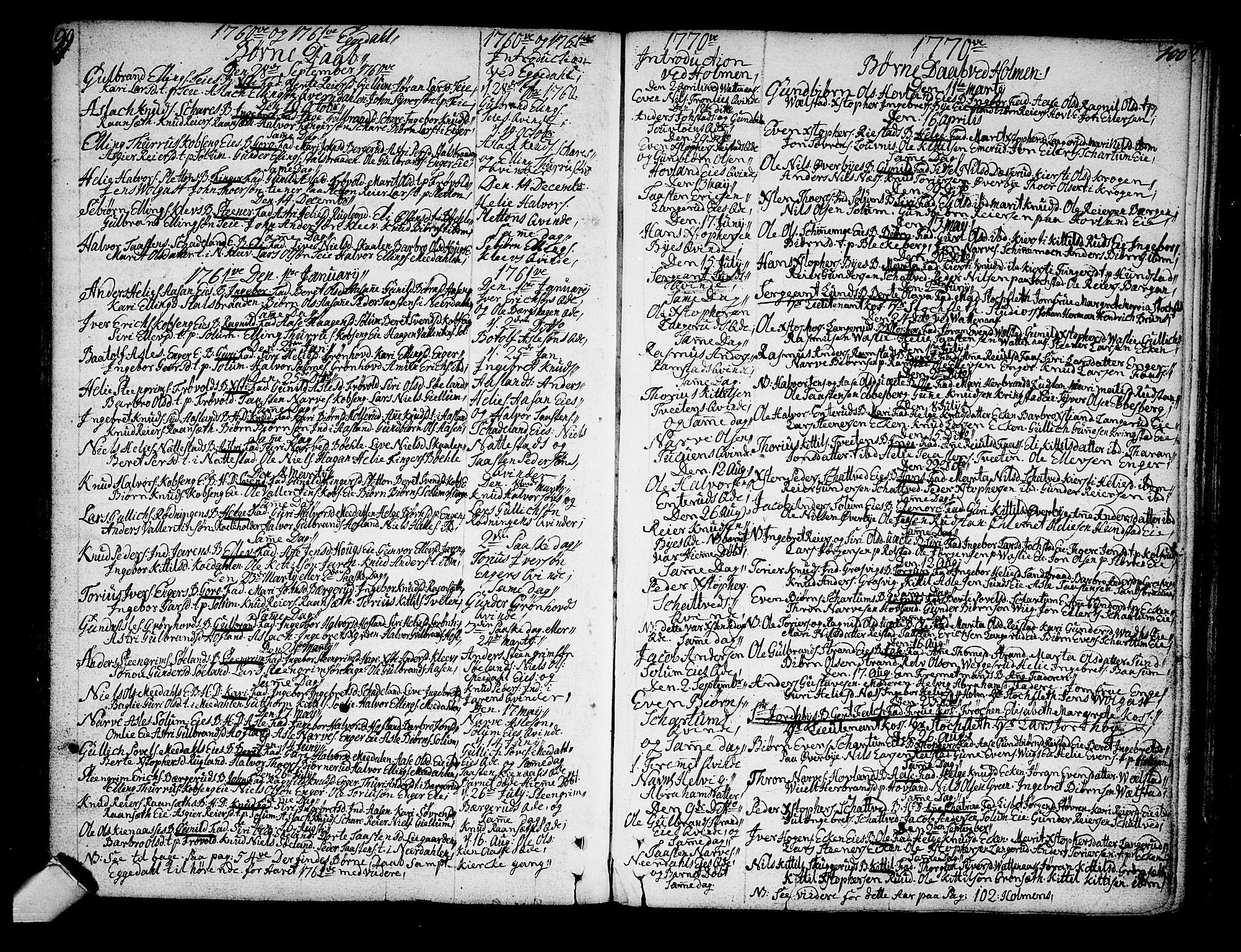 Sigdal kirkebøker, SAKO/A-245/F/Fa/L0001: Parish register (official) no. I 1, 1722-1777, p. 99-100