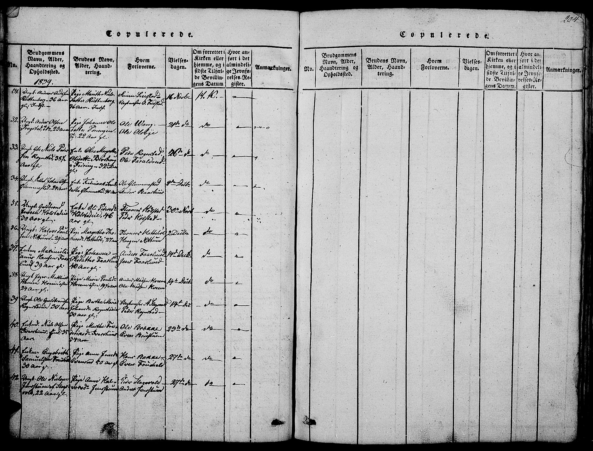 Østre Toten prestekontor, AV/SAH-PREST-104/H/Ha/Hab/L0001: Parish register (copy) no. 1, 1827-1839, p. 204