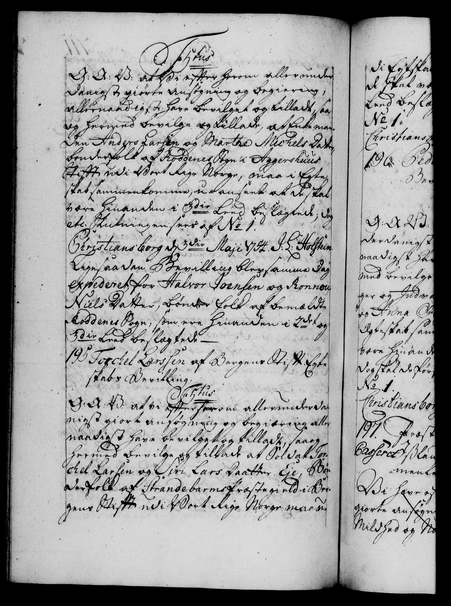 Danske Kanselli 1572-1799, AV/RA-EA-3023/F/Fc/Fca/Fcaa/L0038: Norske registre, 1753-1754, p. 711b