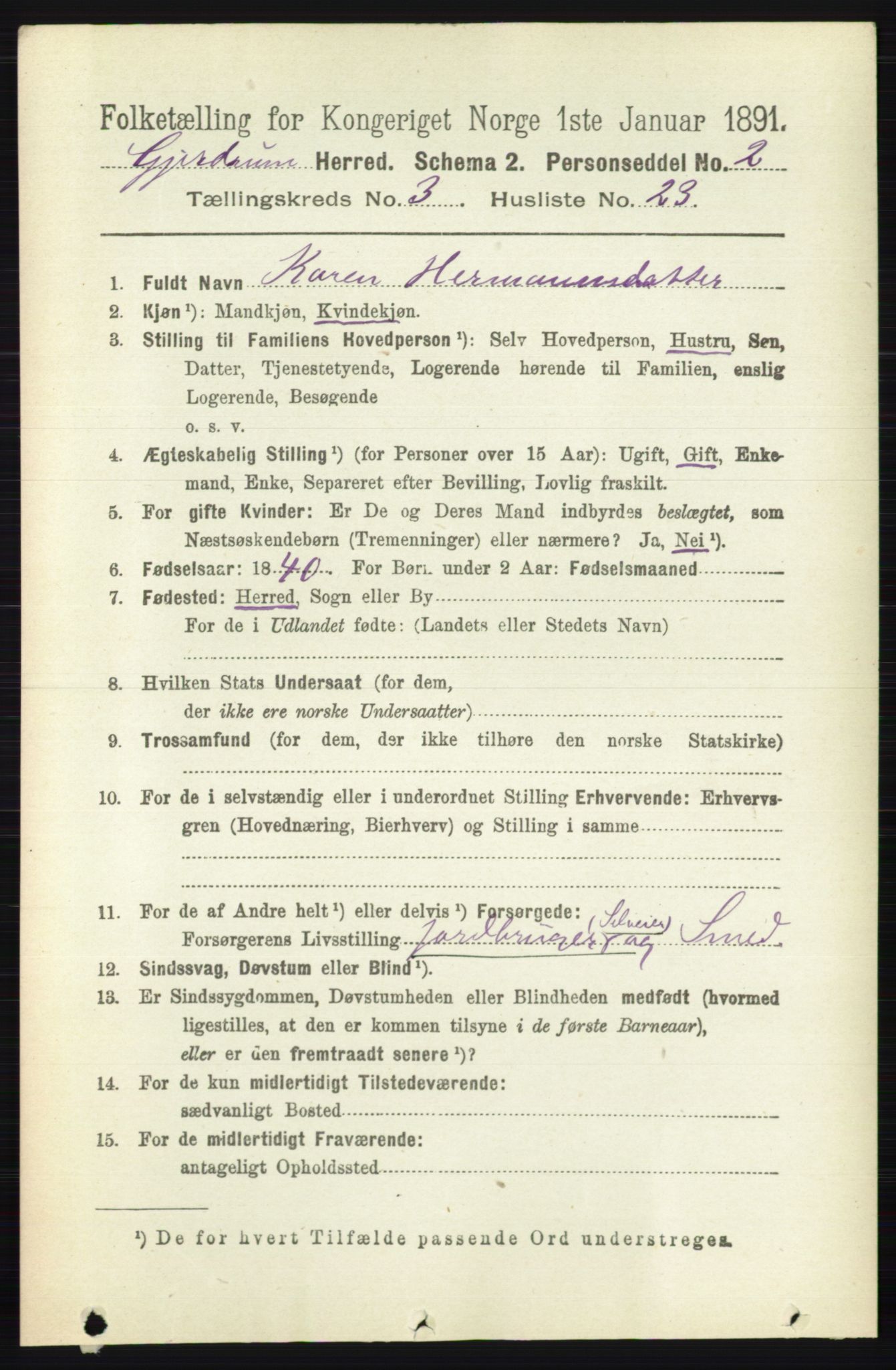RA, 1891 census for 0234 Gjerdrum, 1891, p. 1381