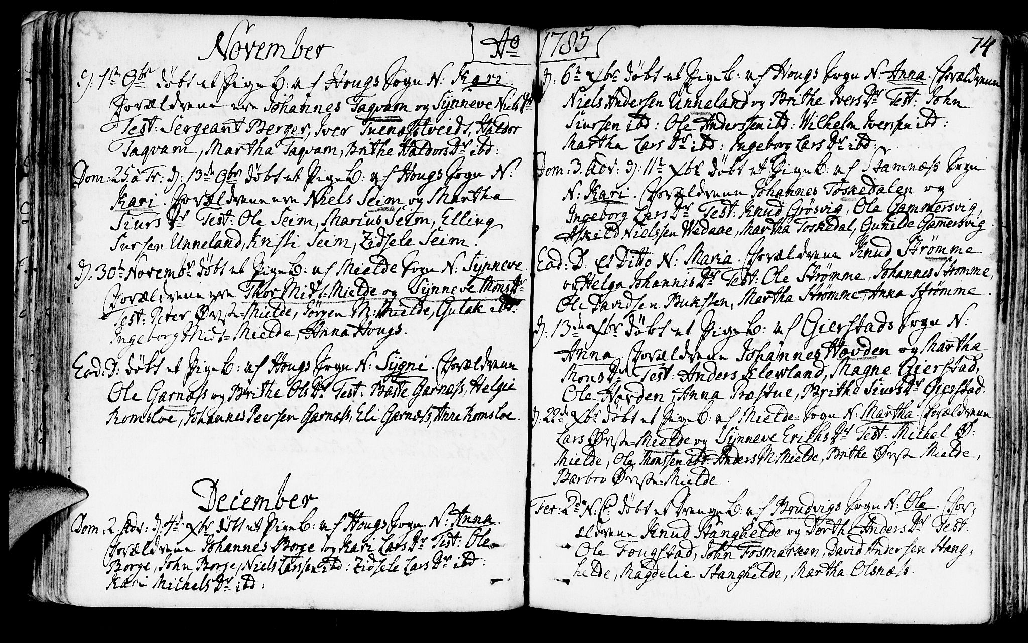 Haus sokneprestembete, AV/SAB-A-75601/H/Haa: Parish register (official) no. A 10, 1782-1796, p. 74