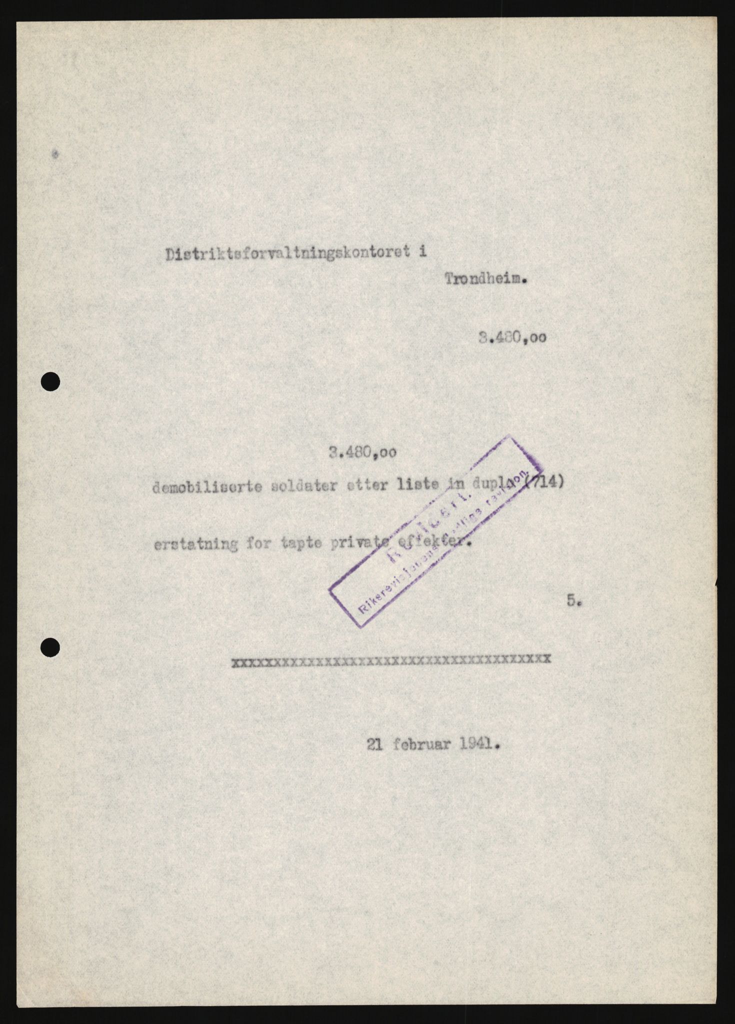 Justisdepartementet, Oppgjørsavdelingen, AV/RA-S-1056/G/Ga/L0005: Anvisningsliste nr. 385-388, 390-410, 662-725, 728-732, 736-740 og 1106-1140 over utbetalte effektsaker, 1940-1942, p. 505