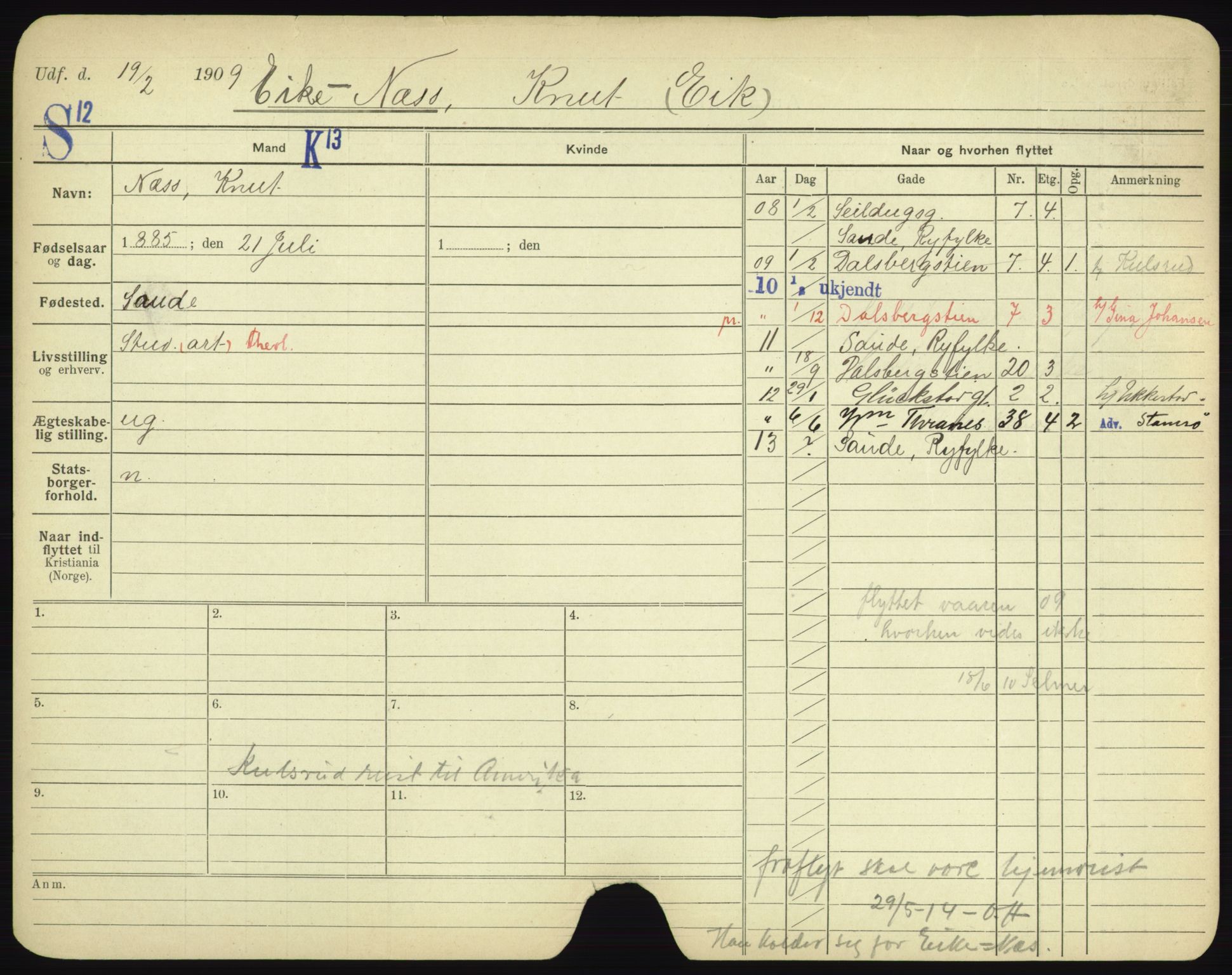 Oslo folkeregister, Registerkort, AV/SAO-A-11715/F/Fa/Fac/L0002: Menn, 1906-1914, p. 777a