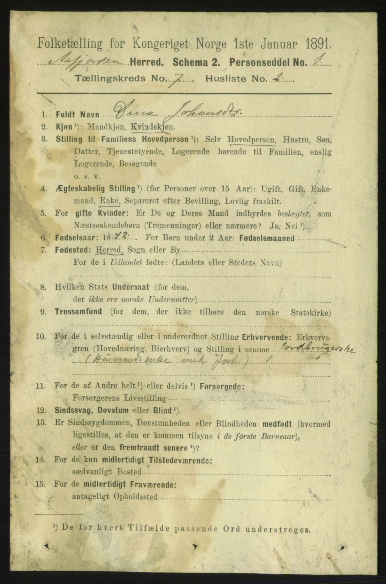 RA, 1891 census for 1630 Åfjord, 1891, p. 1720