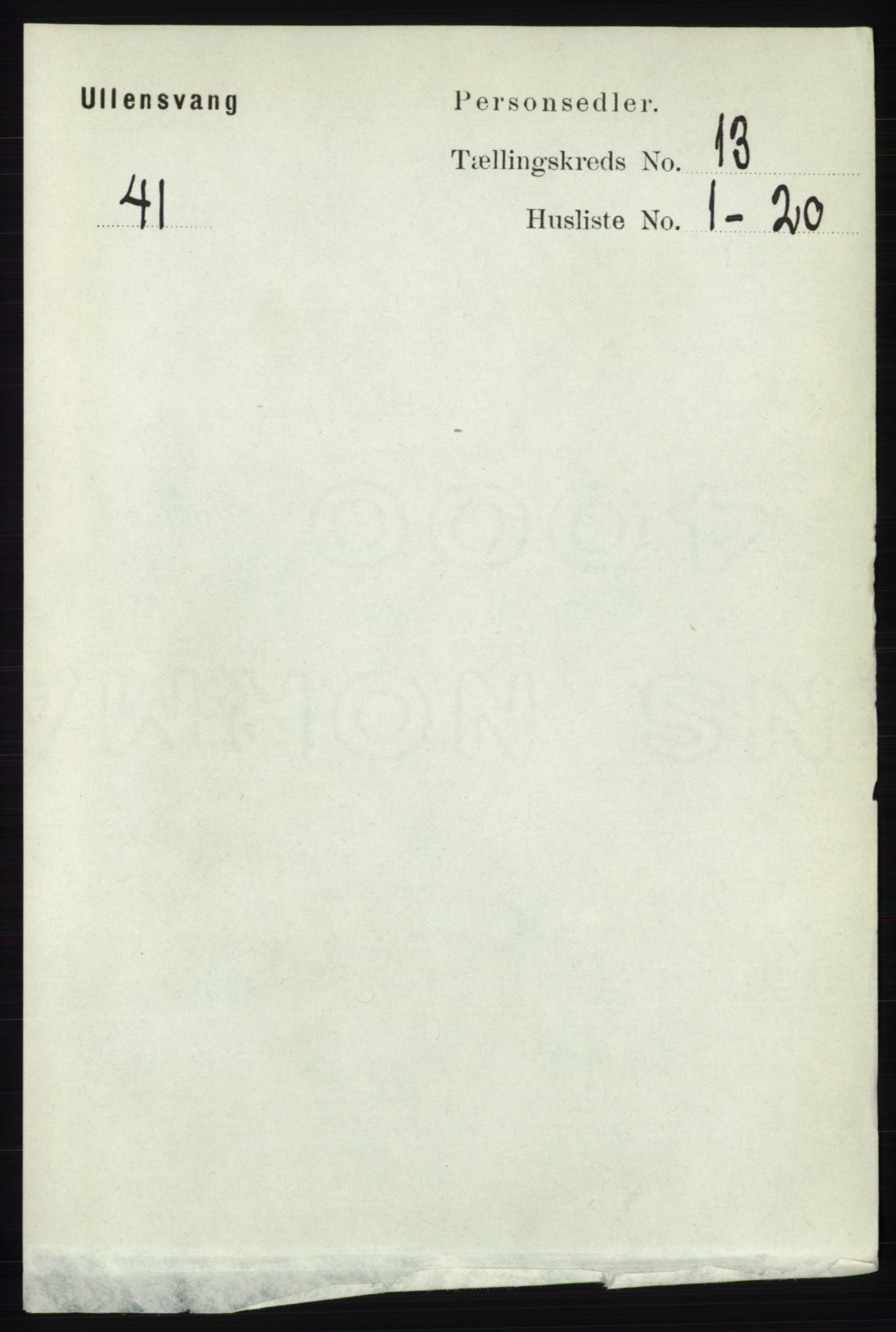 RA, 1891 census for 1230 Ullensvang, 1891, p. 5088