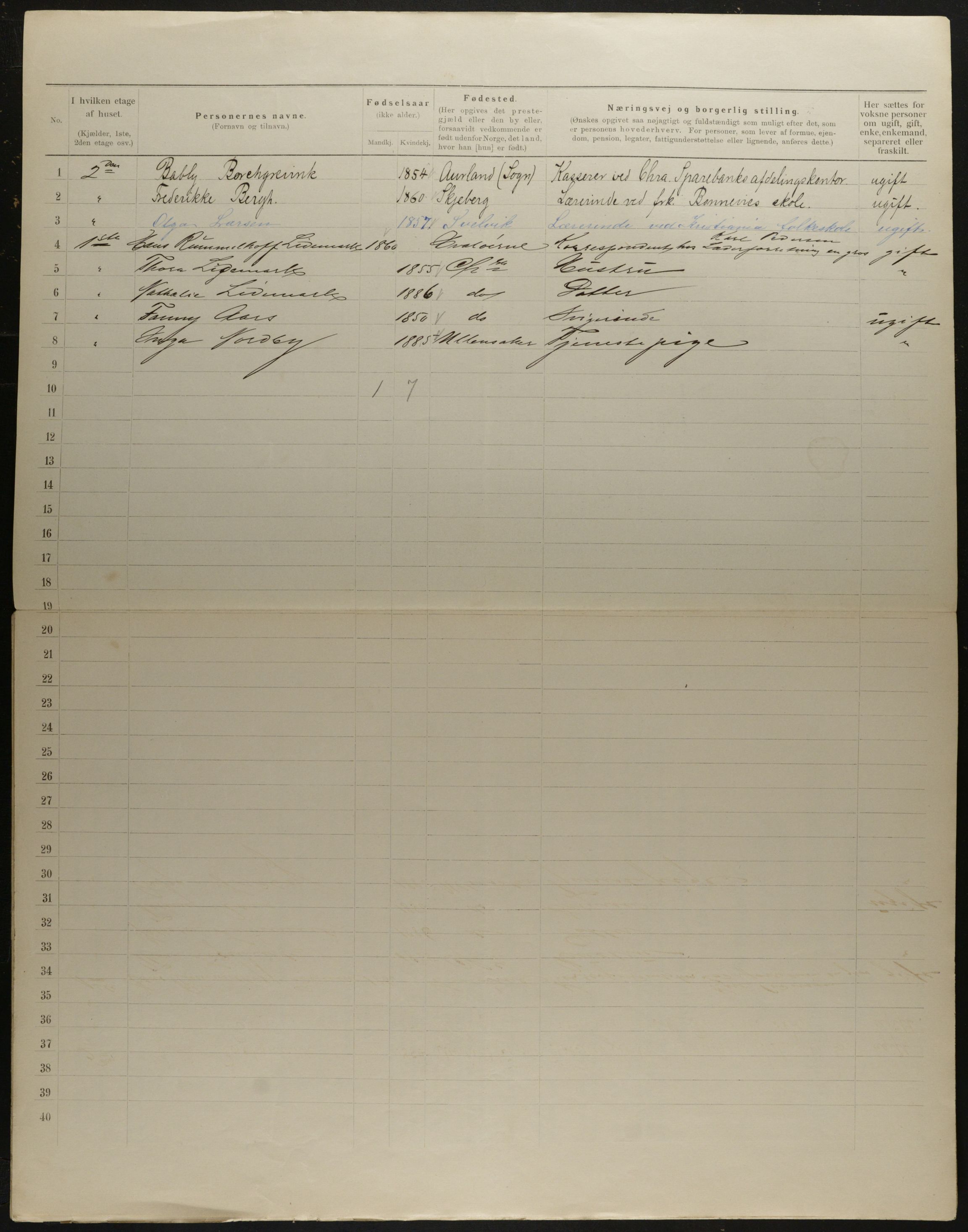 OBA, Municipal Census 1901 for Kristiania, 1901, p. 9191